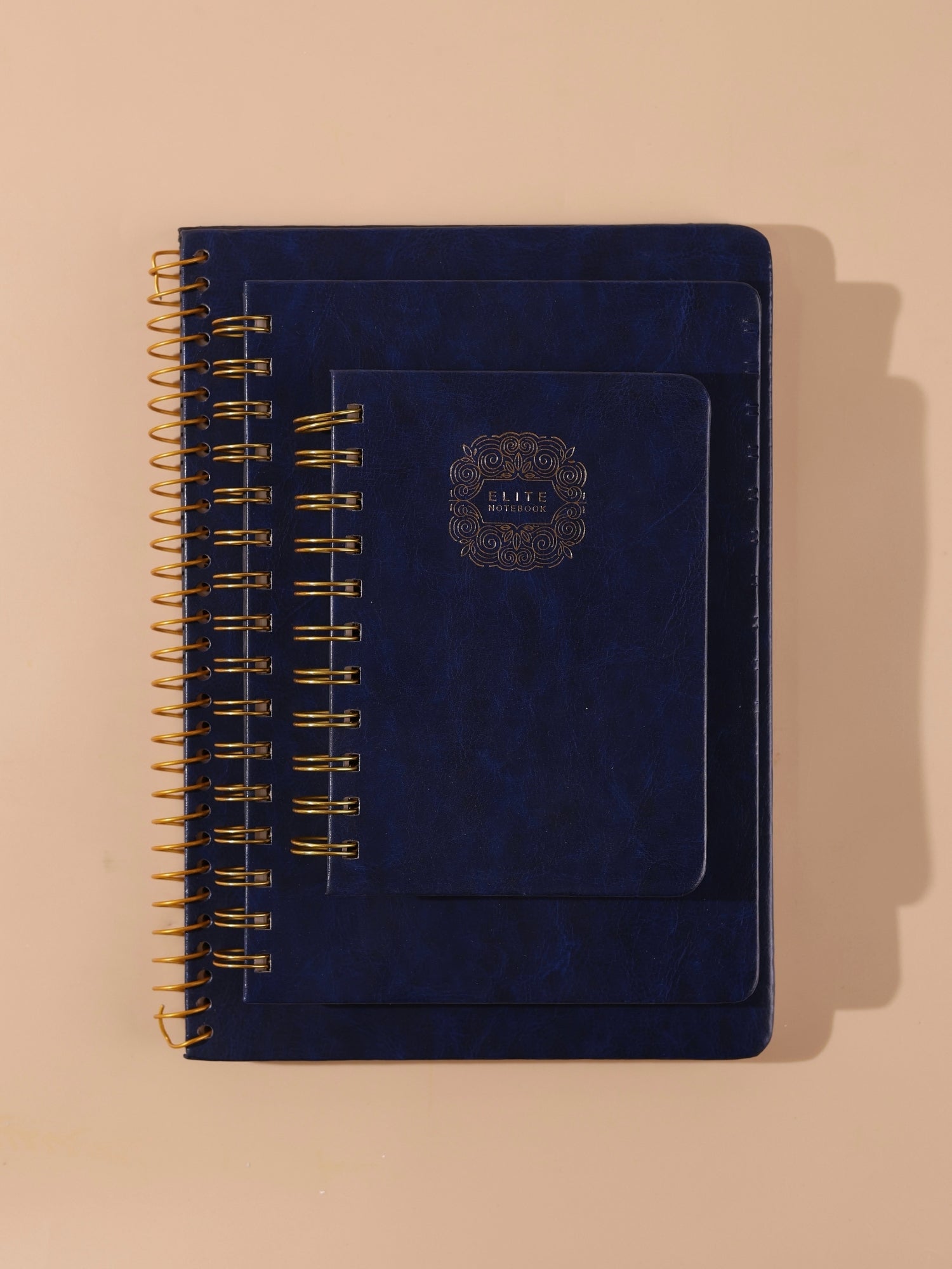 Premium Executive Notebook Diary | Leatherette Cover | Golden Wire O | 160 Ruled Pages | A5 & B5 Sizes | Pack of 1 (Select one Size)