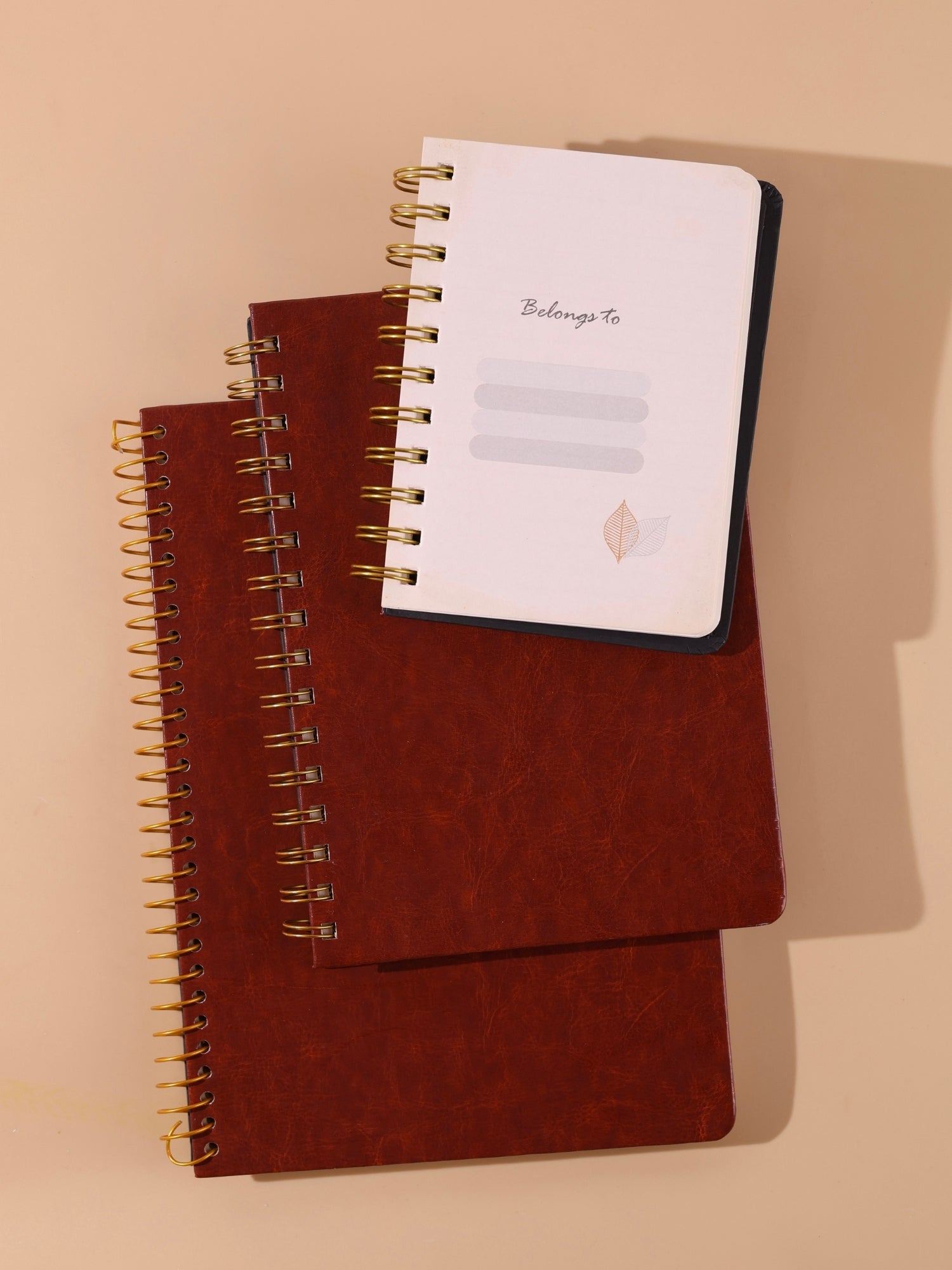 Leatherette Cover Executive Notebook Diary | Golden Wire O | 160 Ruled Pages | A5 & B5 Sizes | Pack of 1