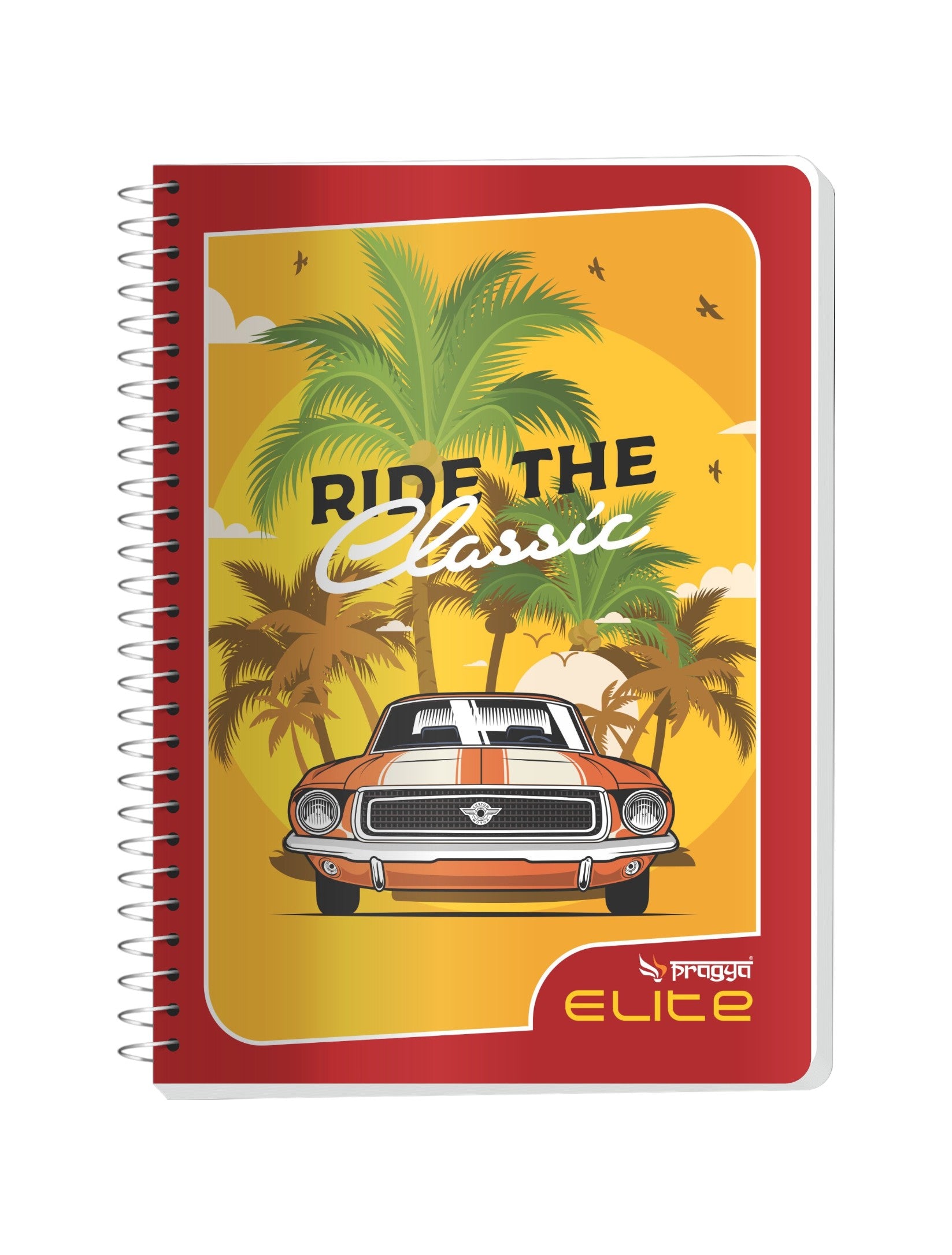 Pragya Multi Subject Spiral Notebook | A4 Size (21 x 29.7 cm), 500 Pages |Soft Durable Cover with Metallic Print | Metal Spiral Wire Bound | Ideal for Study, Office & Journaling