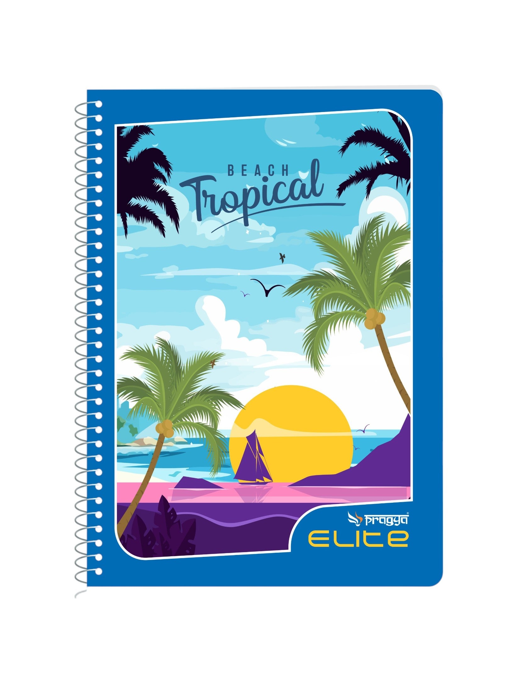 Pragya Multi Subject Spiral Notebook | A4 Size (21 x 29.7 cm), 500 Pages |Soft Durable Cover with Metallic Print | Metal Spiral Wire Bound | Ideal for Study, Office & Journaling