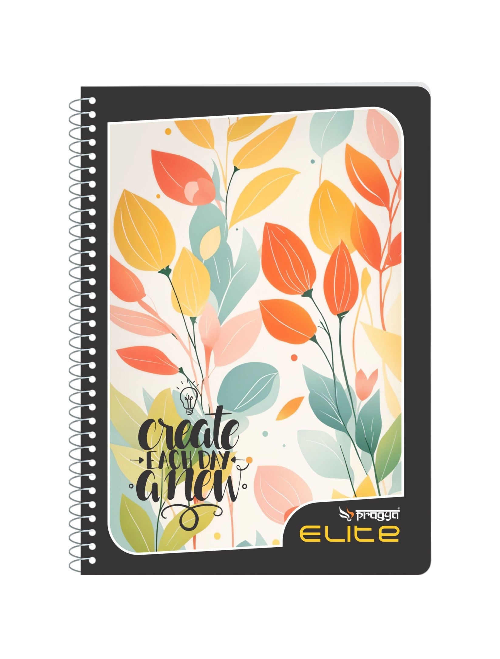 Pragya Elite A4 Spiral Notebook 180 Pages | Extra Durable Soft Cover with Metallic Texture & Vibrant Design | Spiral Binding for School Office College Writing Journal (Pack of 2)