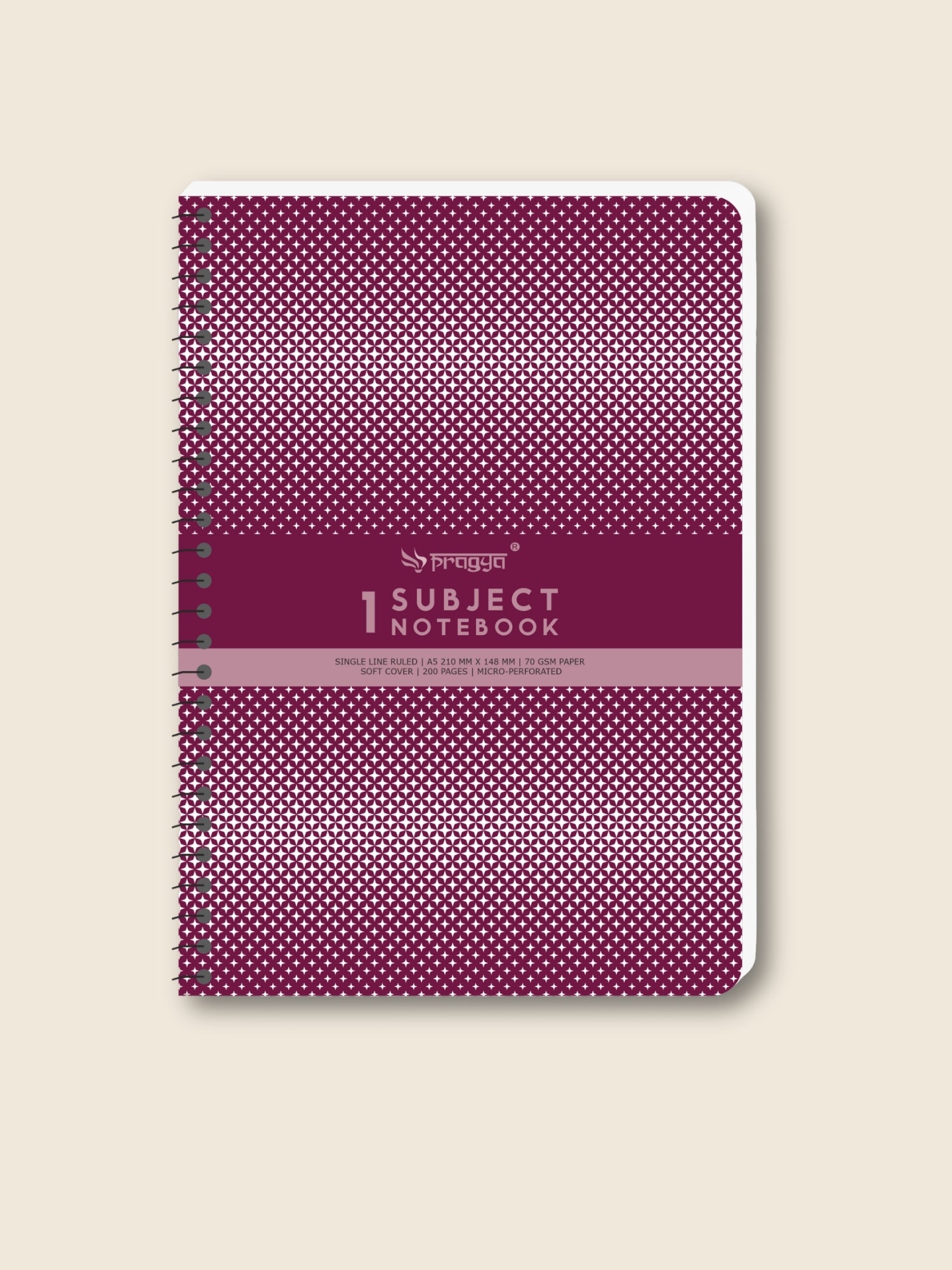 Elite Collection Spiral Notebook | A4 | Single Ruled | Soft Cover | 200 Pages | Pack of 6