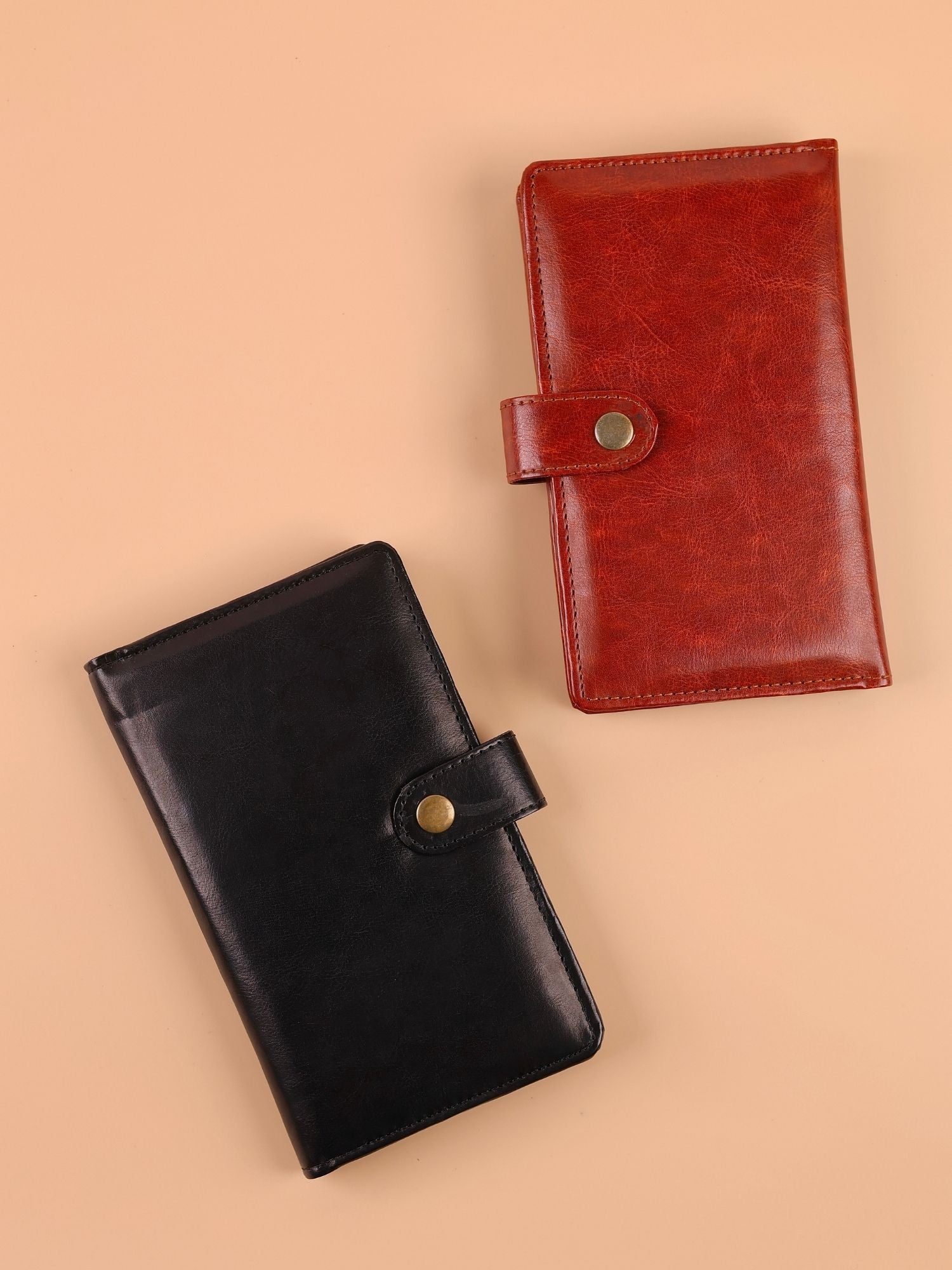 Tan Travel Wallet Organizer with Passport Holder & Travel Notebook