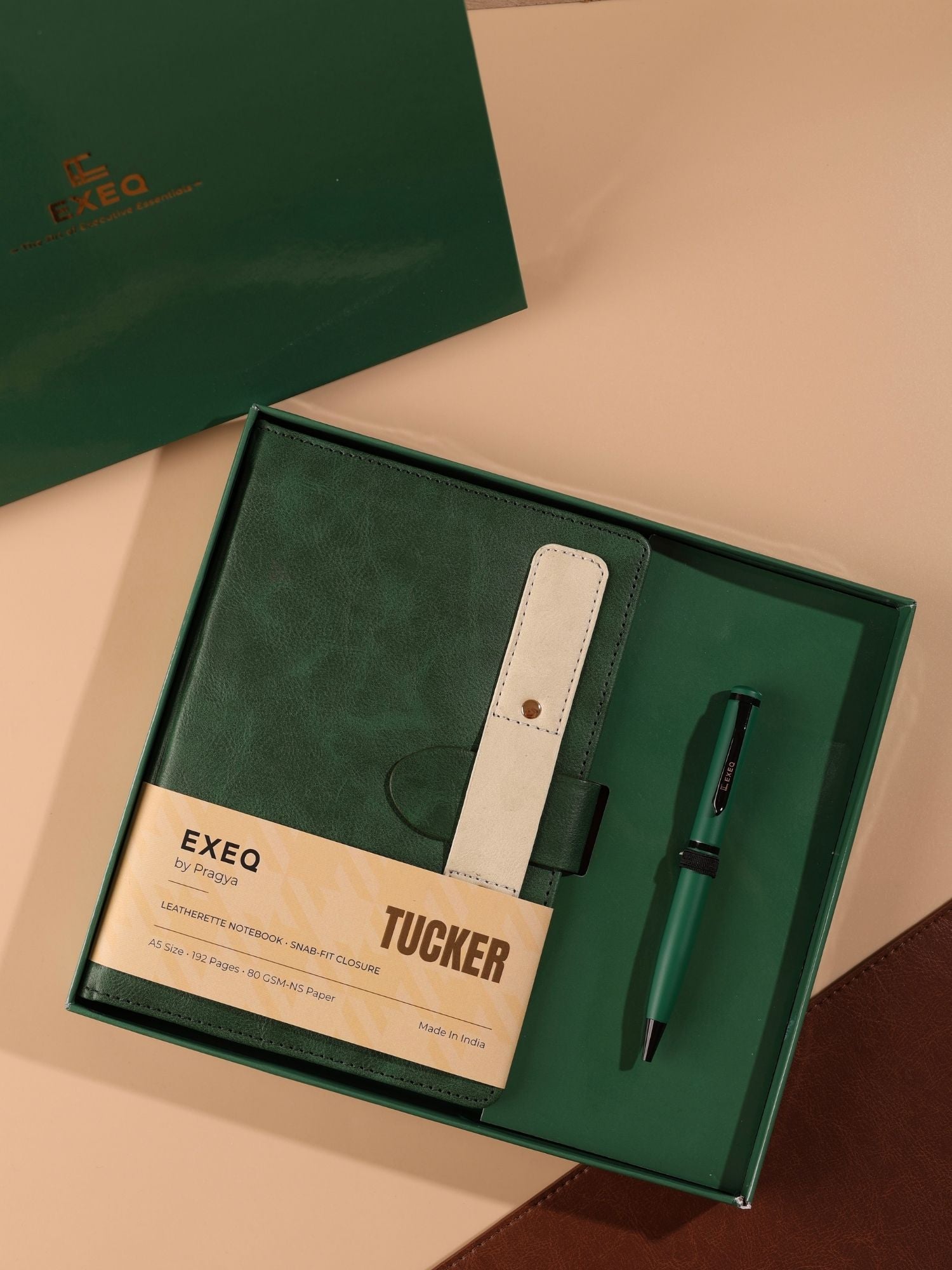 Green Tucker Notebook & Pen Combo Kit