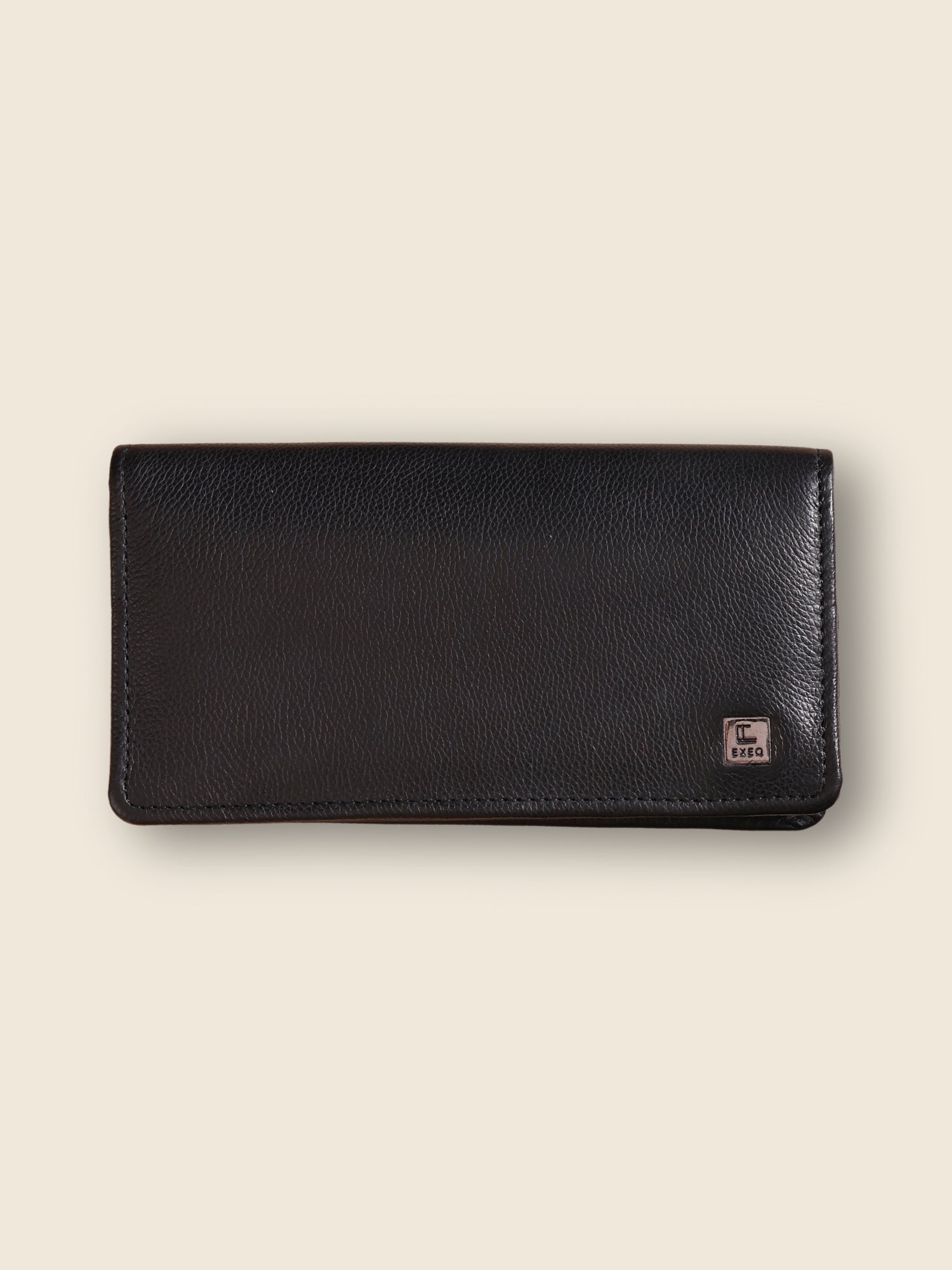 EXEQ Unisex Long Leather Wallet | Midnight Black