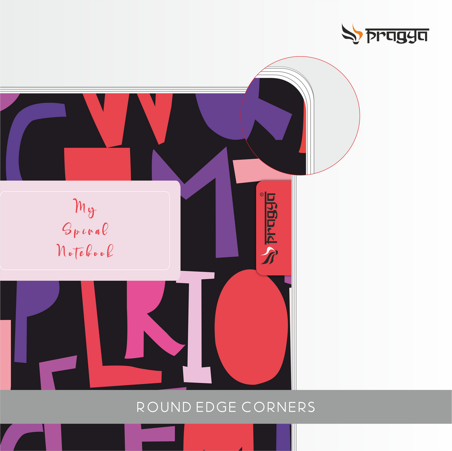 Pragya Spiral Notebook (19cm x 26cm, 150 Pages, Ruled)  |  Pack of 4