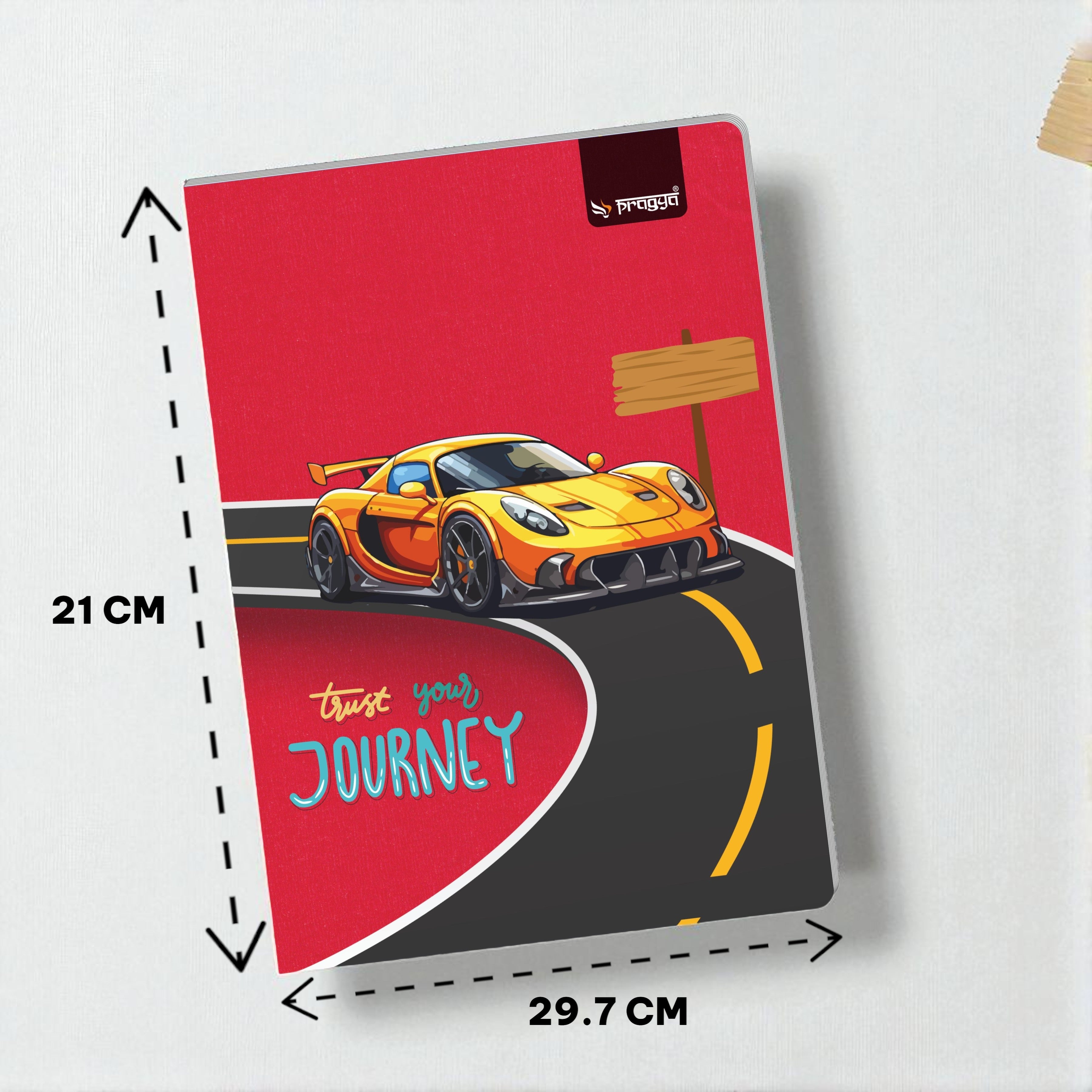 Pragya A4 Register Notebook Soft Cover | 392 Pages | Single Line Ruled | Student Office Professional Writing Book