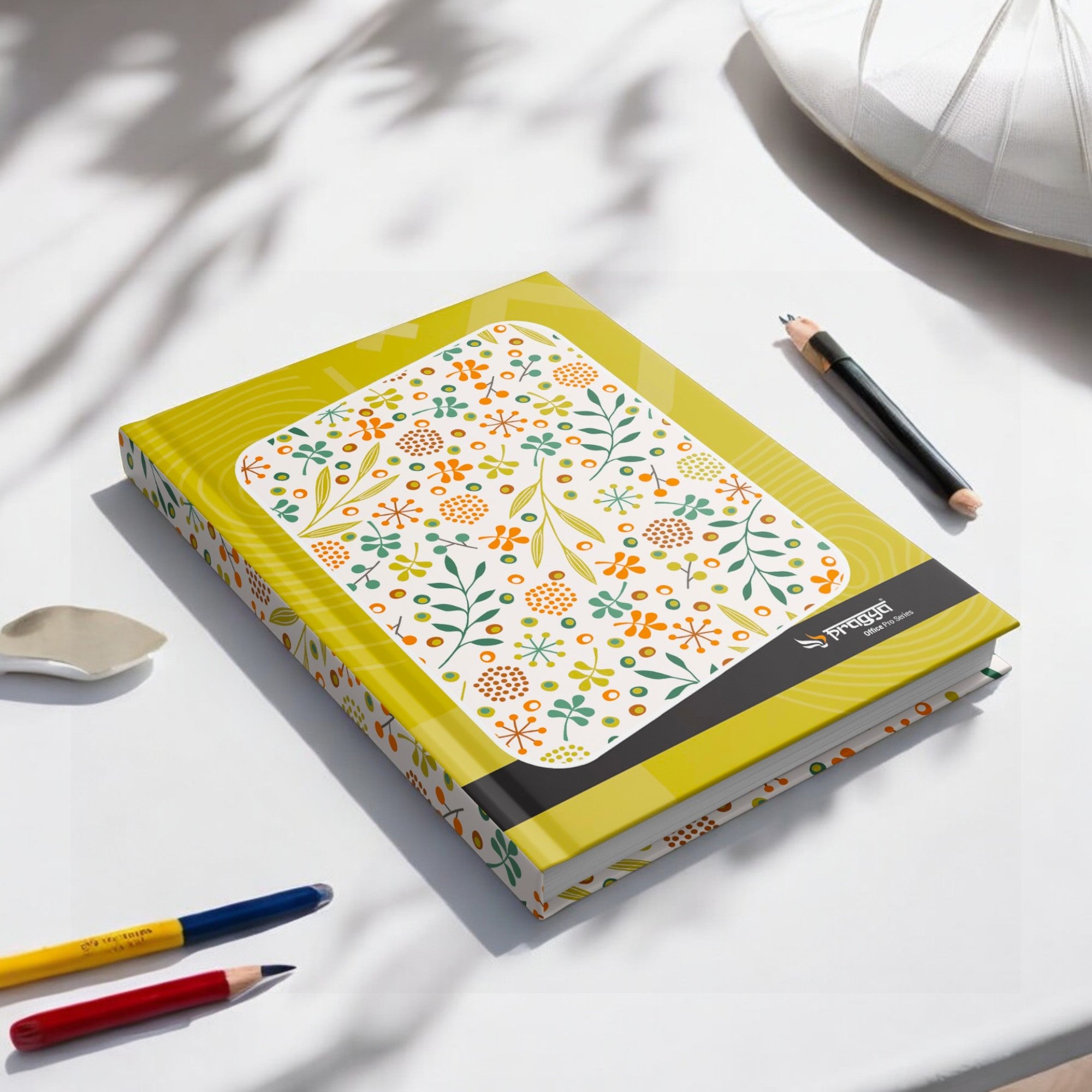 Pragya A5 Notebooks – Hardbound Cover - 192 Pages 70 GSM Premium Paper - Single-Line Ruling - 14.8 x 21 cm Office & Personal Use Durable & Stylish Journal Pack Of 2