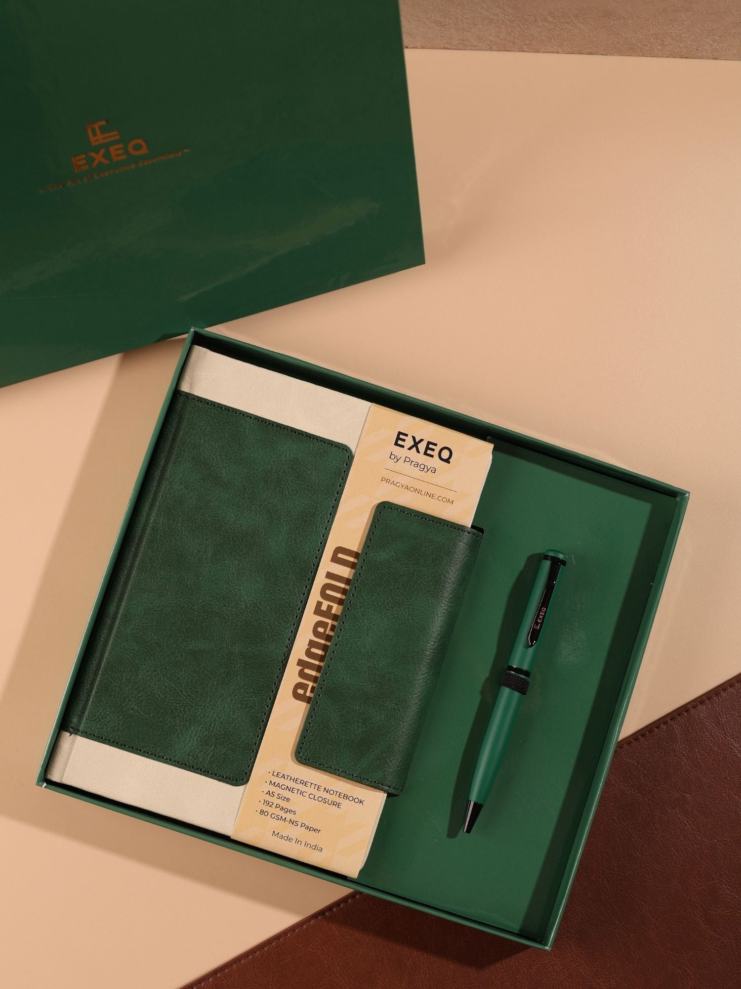 Green EdgeFold Notebook & Pen Combo Kit