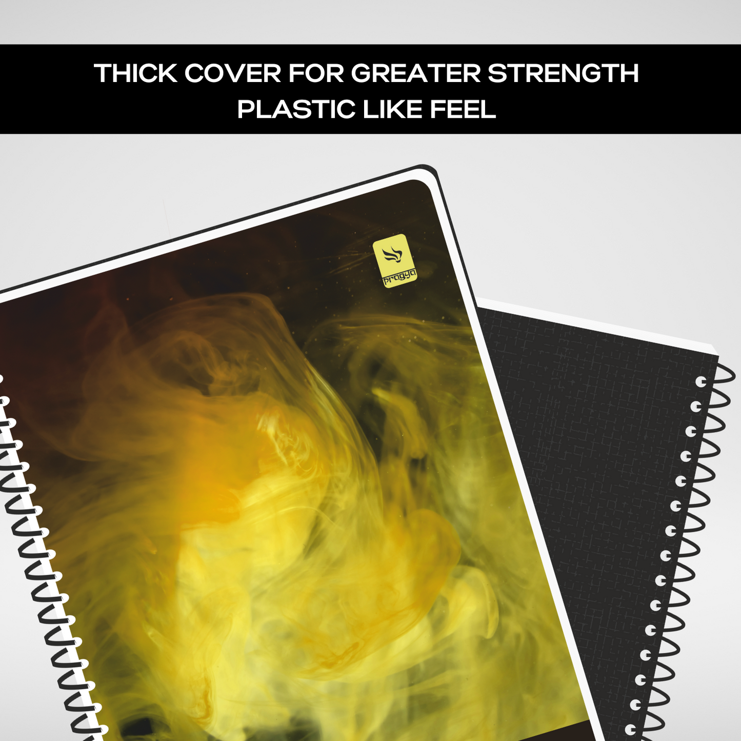 Pragya A4 Notebook (400 Pages, Ruled/Plain) Spiral - Premium Textured Cover  |  Pack of 2