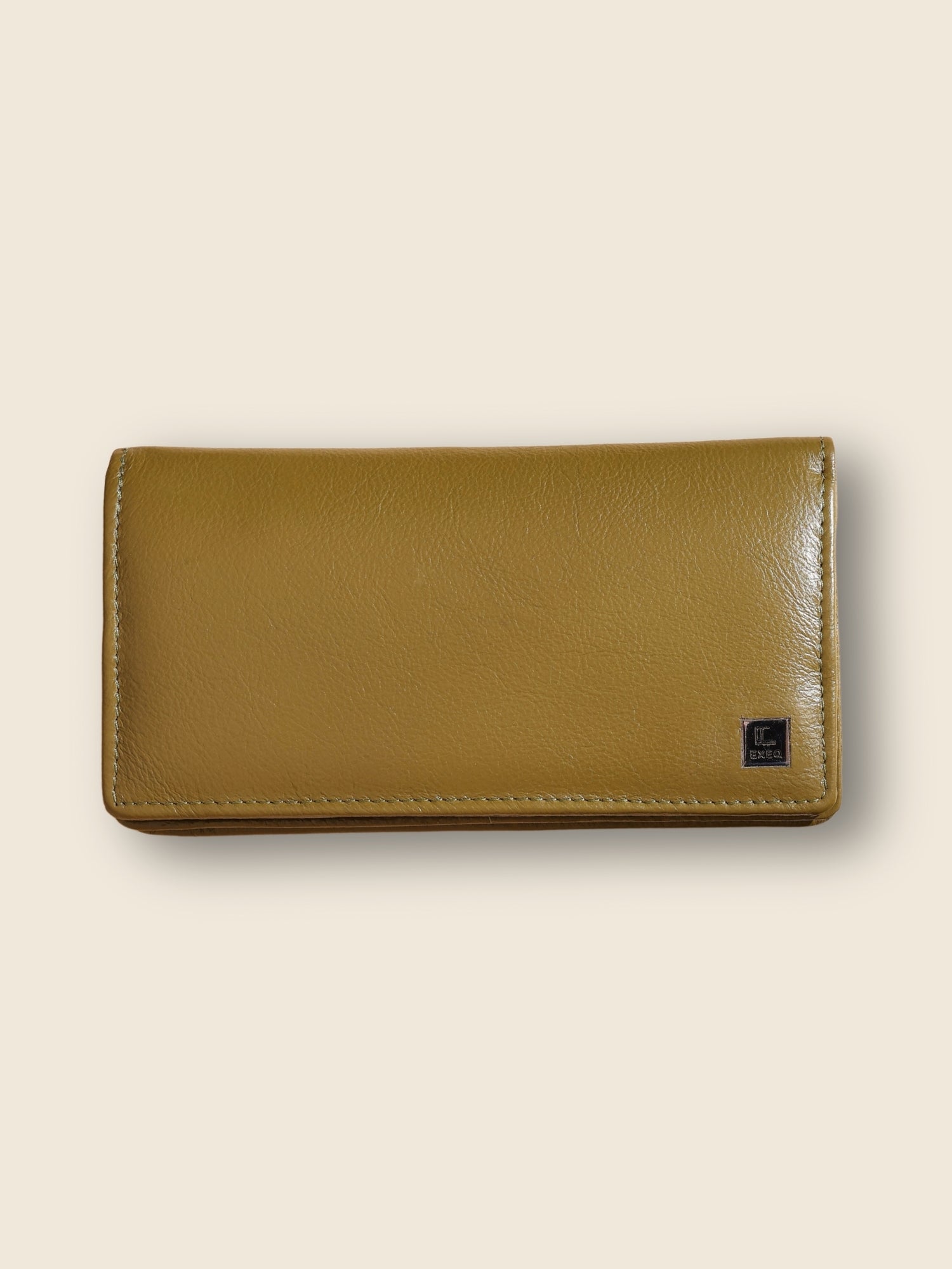 EXEQ Unisex Long Leather Wallet | Olive Moss