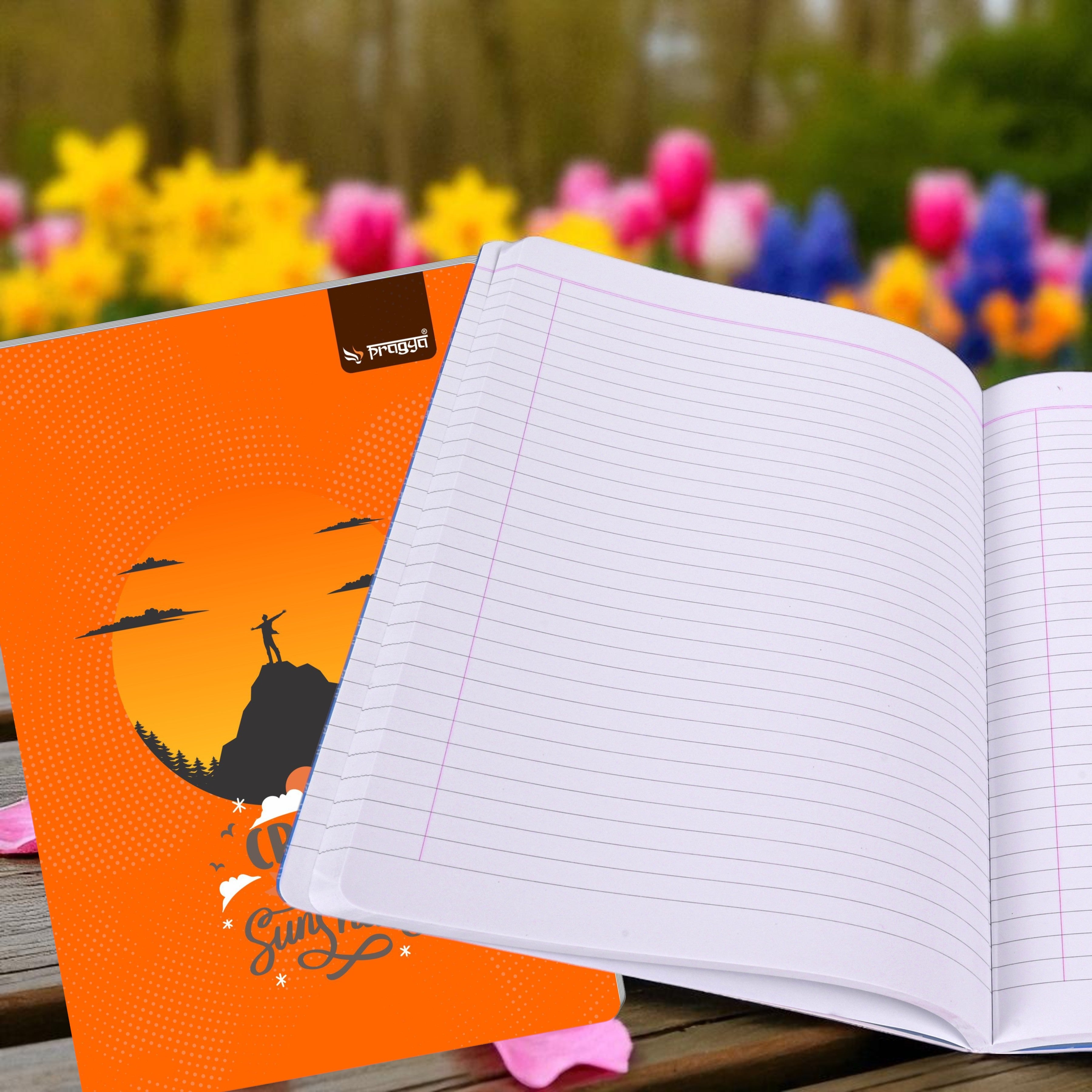 Pragya A4 Register Notebook Soft Cover | 296 Pages | Single Line Ruled | Student Office Professional Writing Book Pack of 2