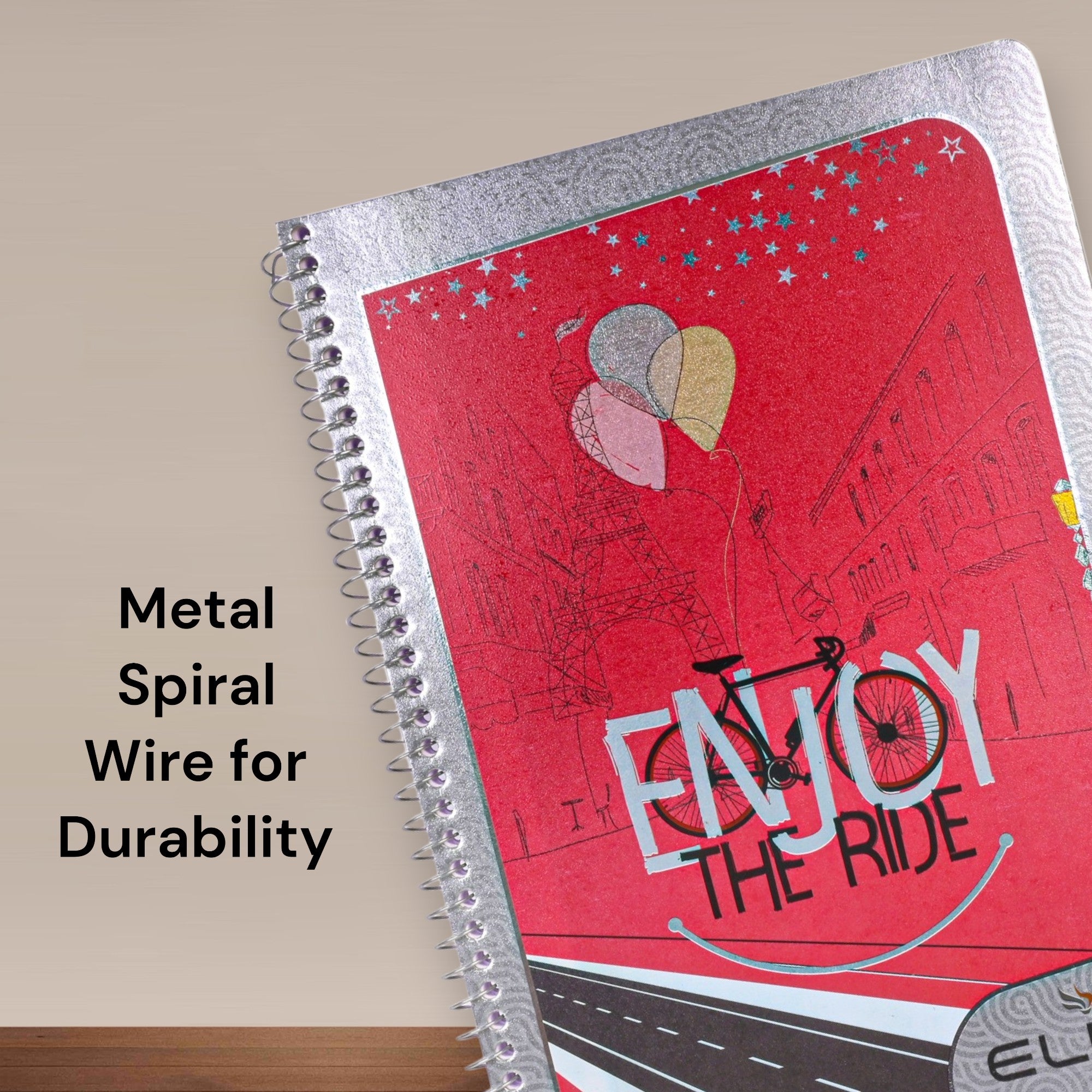 Pragya Spiral Notebook|  A4 Size (21 x 29.7 cm) | 400 Pages | Soft Durable Cover | Metal Spiral Binding | Pack of 2