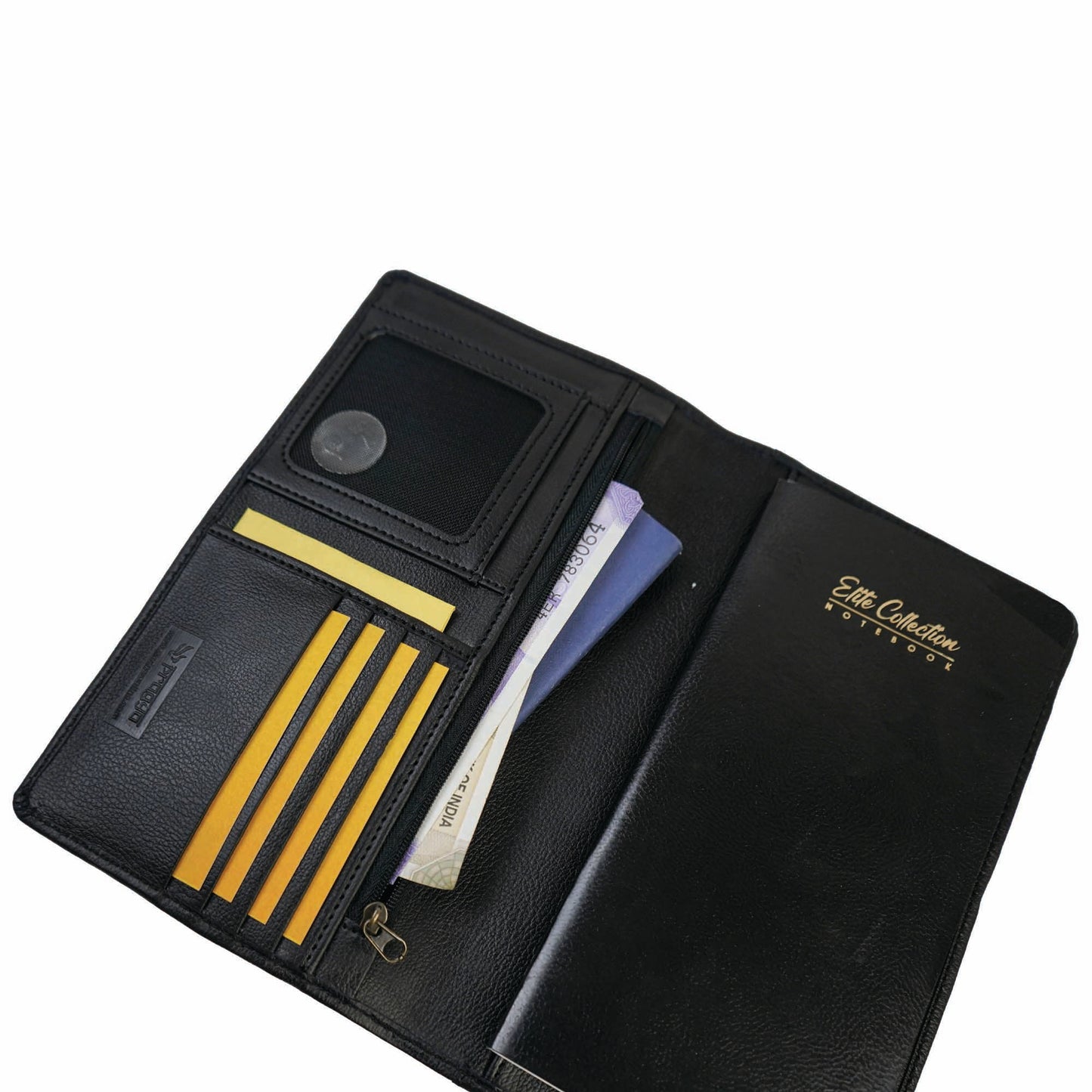 Pragya Premium 13cm x 22.5cm Leather Journal Travel Organizer - Currency Pocket with Zip Closure