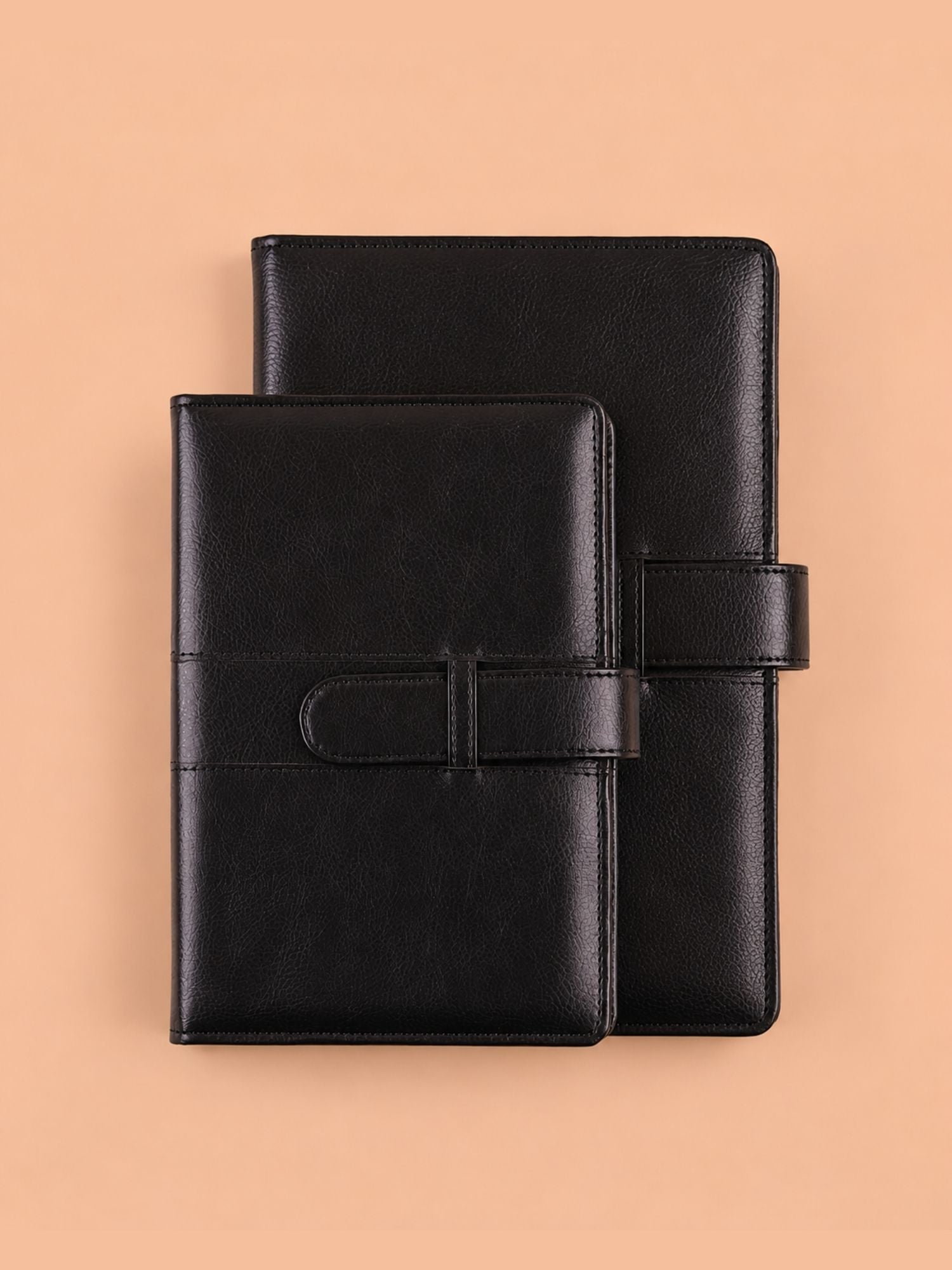 Black Strap Organiser with Refillable Notebook
