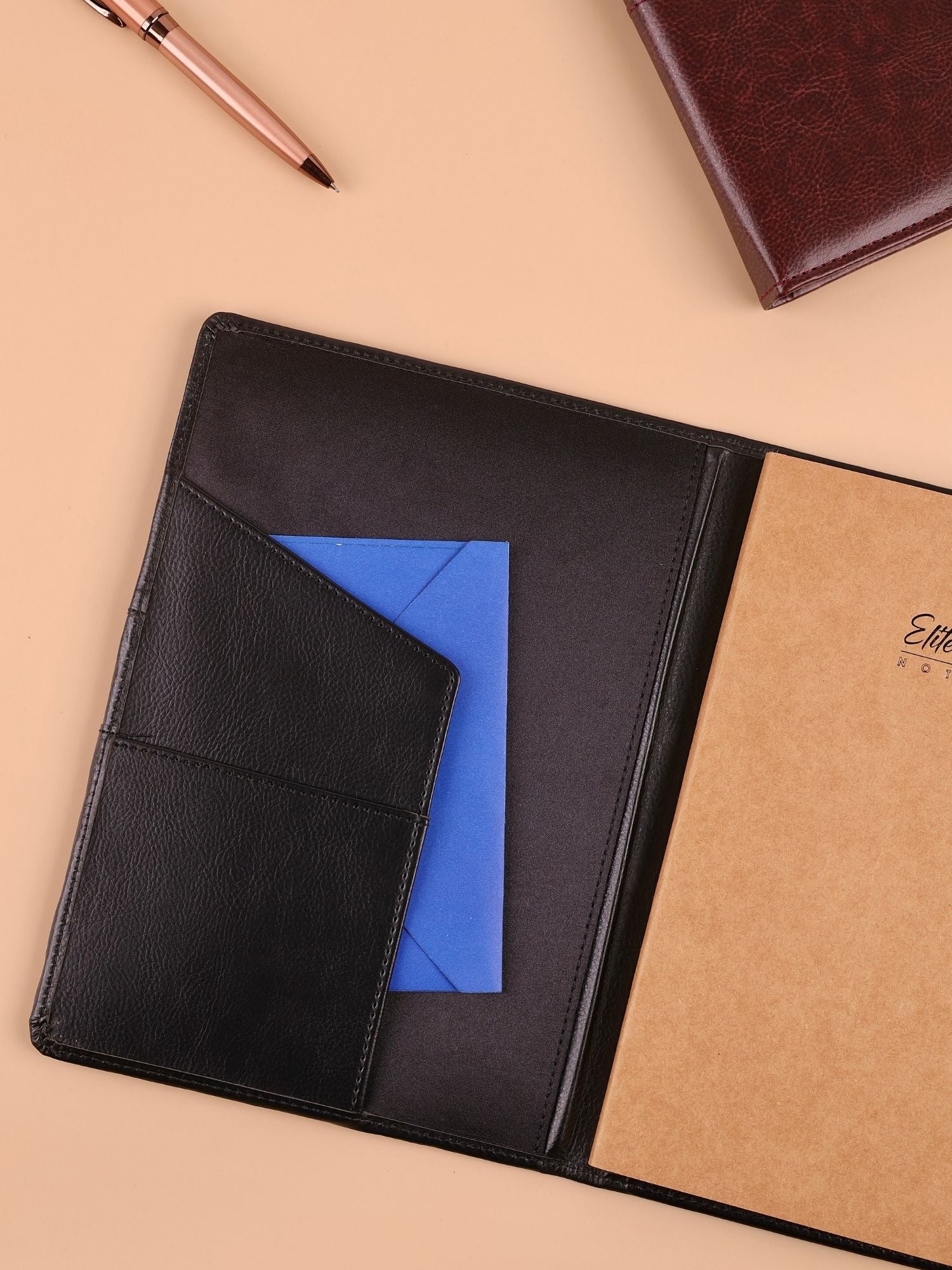 Black Strap Organiser with Refillable Notebook