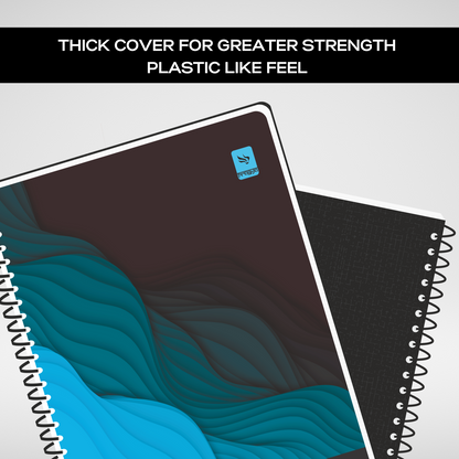 Pragya A4 Notebook (300 Pages, Ruled/Plain) Spiral - Premium Textured Cover  |  Pack of 2