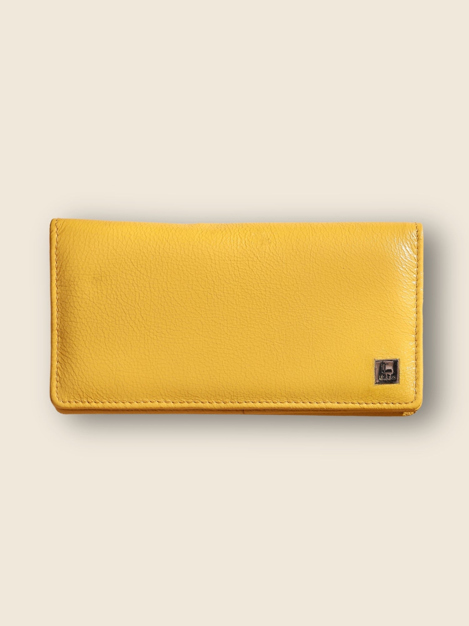 EXEQ Unisex Long Leather Wallet | Mustard Ochre