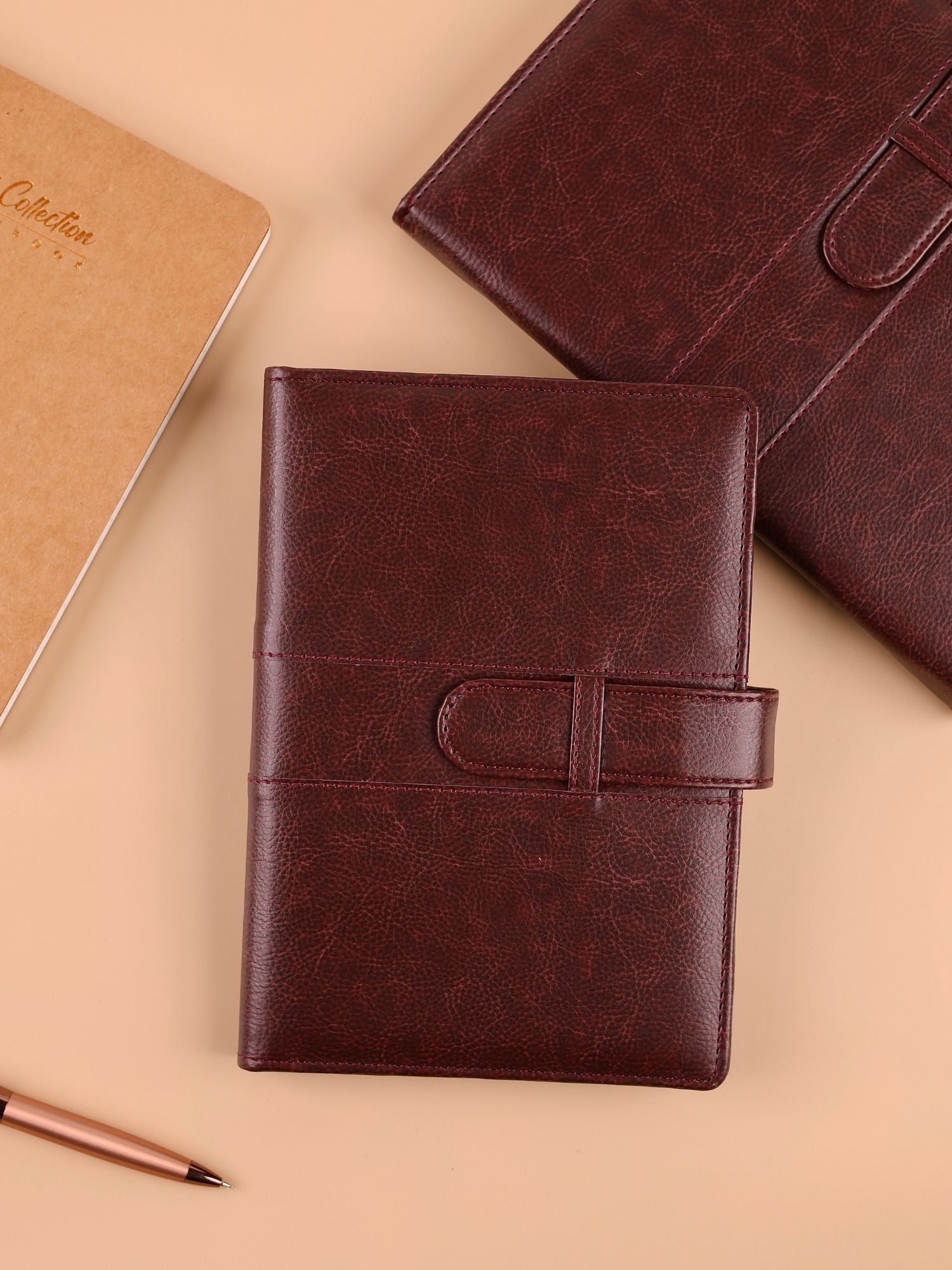 Tan Strap Organiser with Refillable Notebook | A5