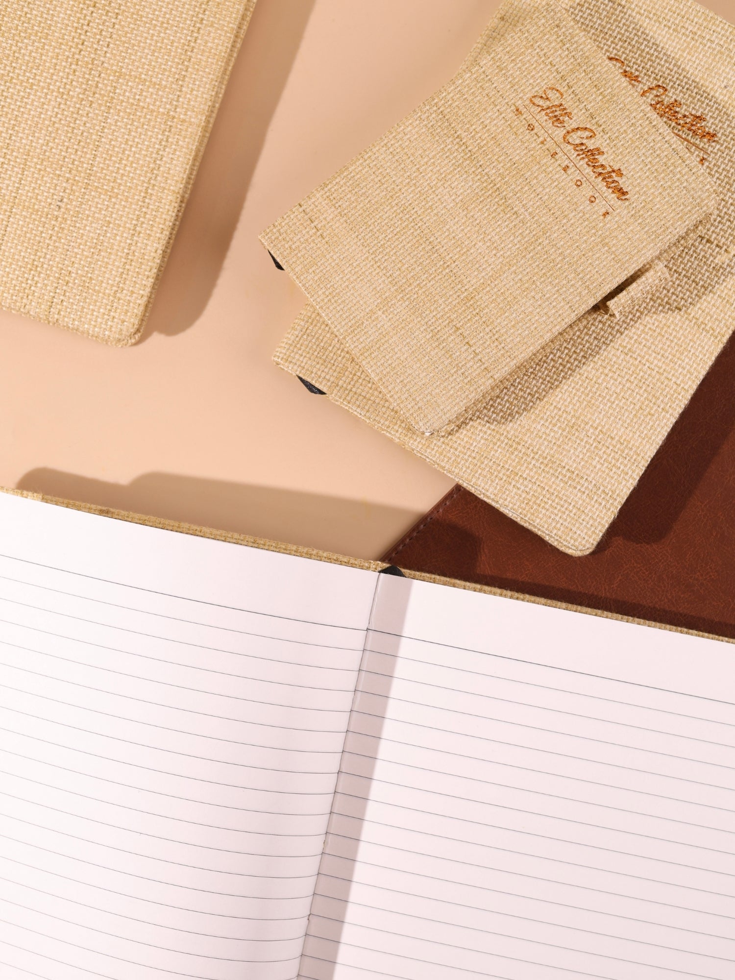 Elite Collection Classic Diary Notebook – Jute Finish Hard Cover | 192 Pages | Single Ruled