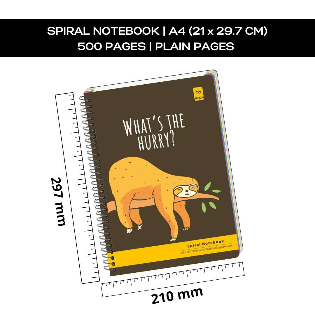 Pragya Multi Subject Spiral Notebook β A4 Size (21x29.7 cm), 300 Pages,Soft Cover, Metal Wire Bound