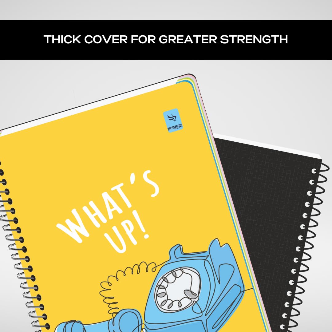 Pragya Multi Subject Spiral Notebook β A4 Size (21x29.7 cm), 300 Pages,Soft Cover, Metal Wire Bound