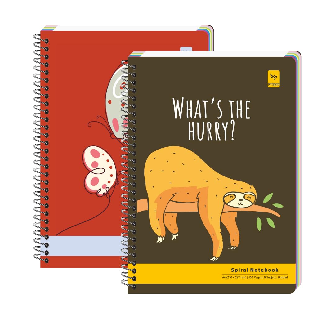 Pragya Multi Subject Spiral Notebook β A4 Size (21x29.7 cm), 300 Pages,Soft Cover, Metal Wire Bound