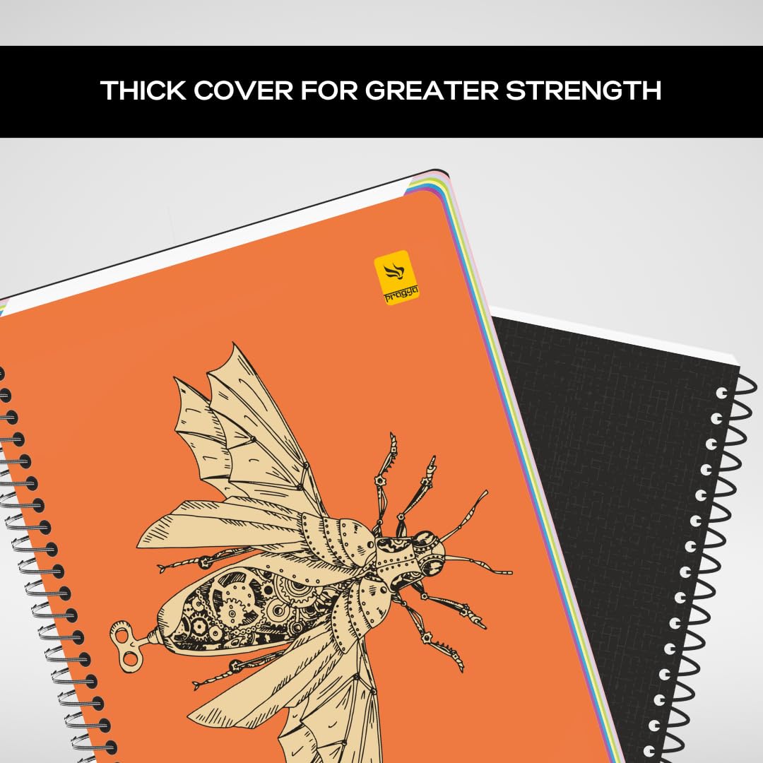 Pragya Multi Subject Spiral Notebook β A4 Size (21x29.7 cm), 300 Pages,Soft Cover, Metal Wire Bound