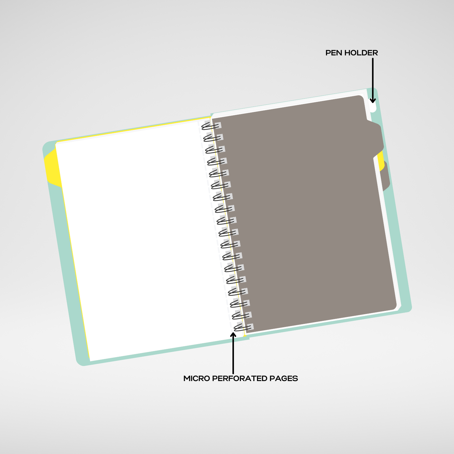 Pragya Elite Collection Wire-O | 5-Subject Notebook A5 (14.5 x 21 CM) | 300 Pages | Textured PP Cover | Premium Quality for Office Notes & Professional Use