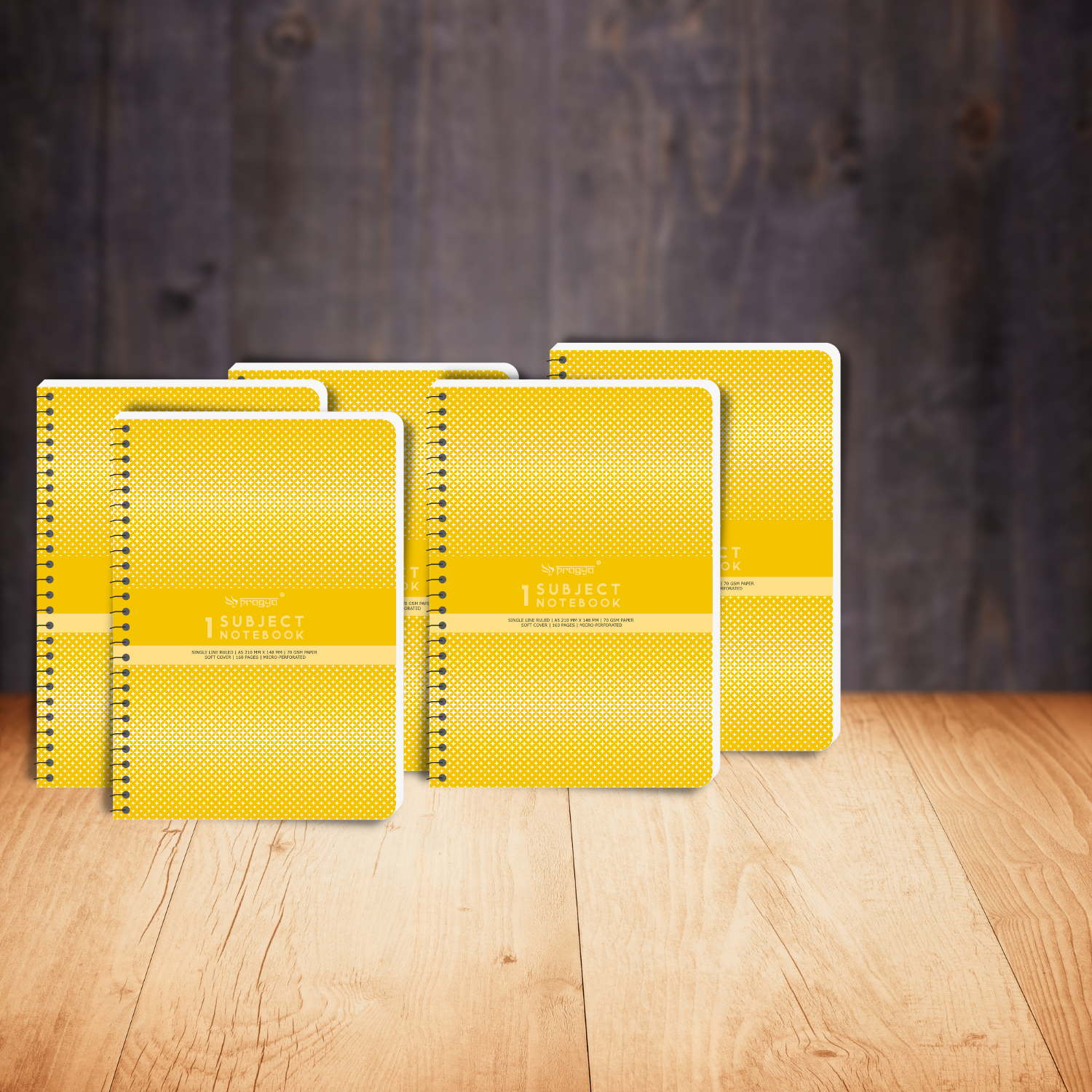 Pragya Elite Collection | A5 1-Subject Notebook | Single Ruled Pages | Wire-Bound | Soft Cover Premium Notebooks for School, College, Office & Daily Writing (Pack-6)