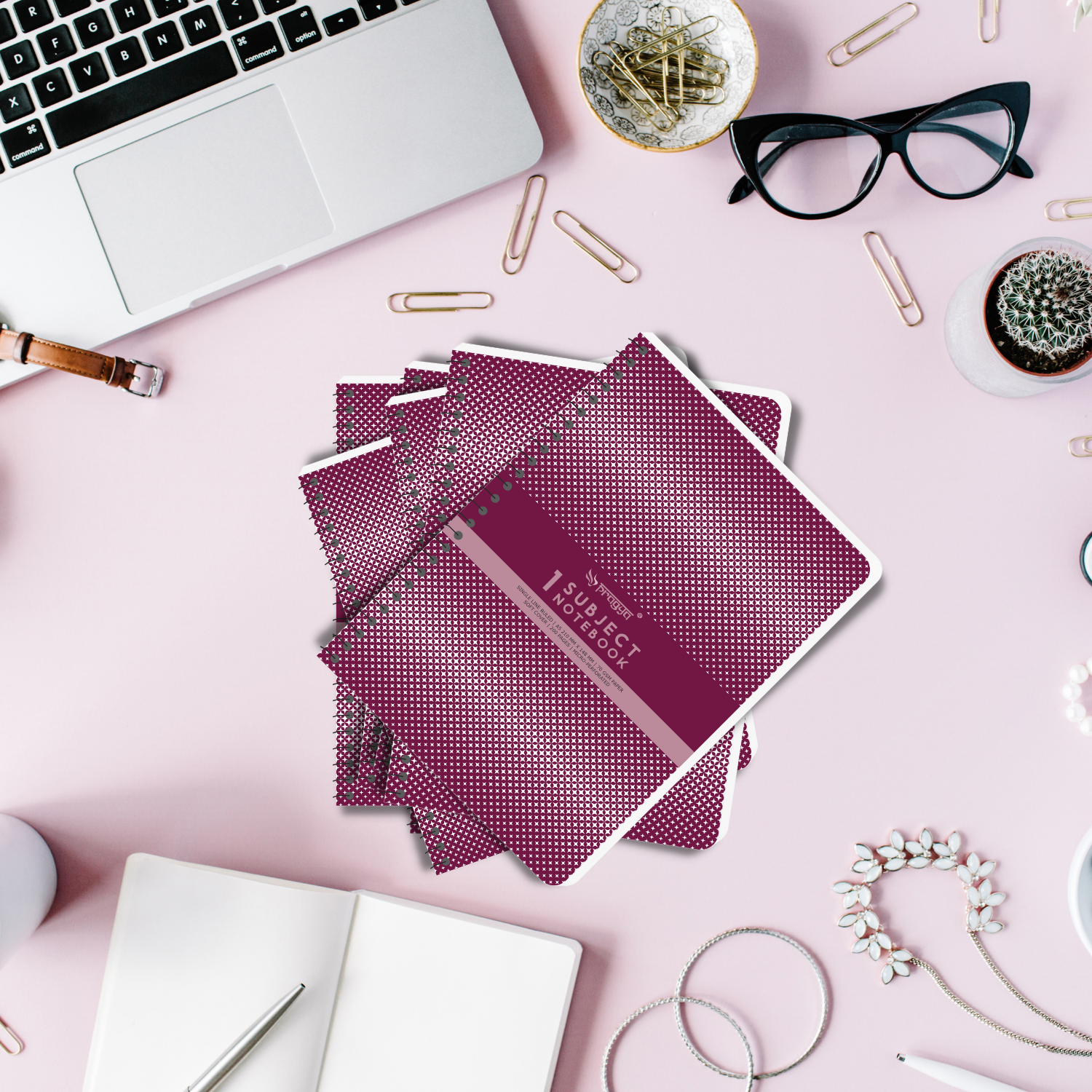Pragya Elite Collection | A5 1-Subject Notebook | Single Ruled Pages | Wire-Bound | Soft Cover Premium Notebooks for School, College, Office & Daily Writing (Pack-6)
