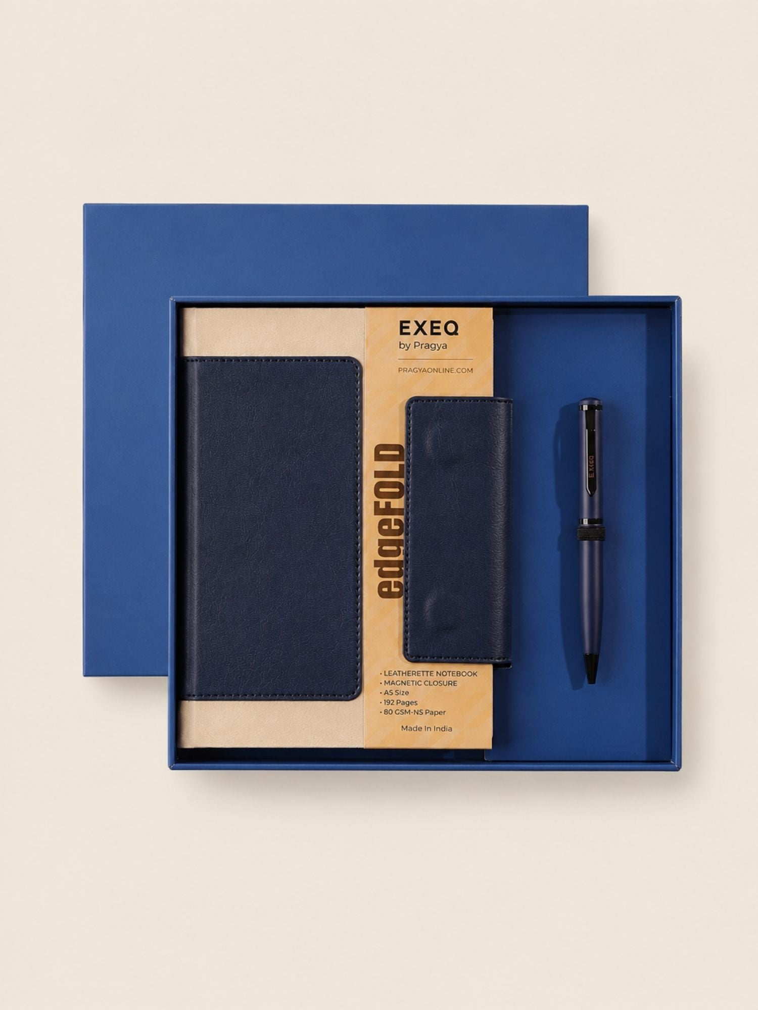 Blue EdgeFold Notebook & Pen Combo Kit