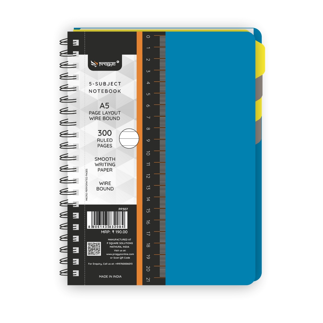 Wire O Notebook | Premium Metallic Professional Cover | 5 Subjects