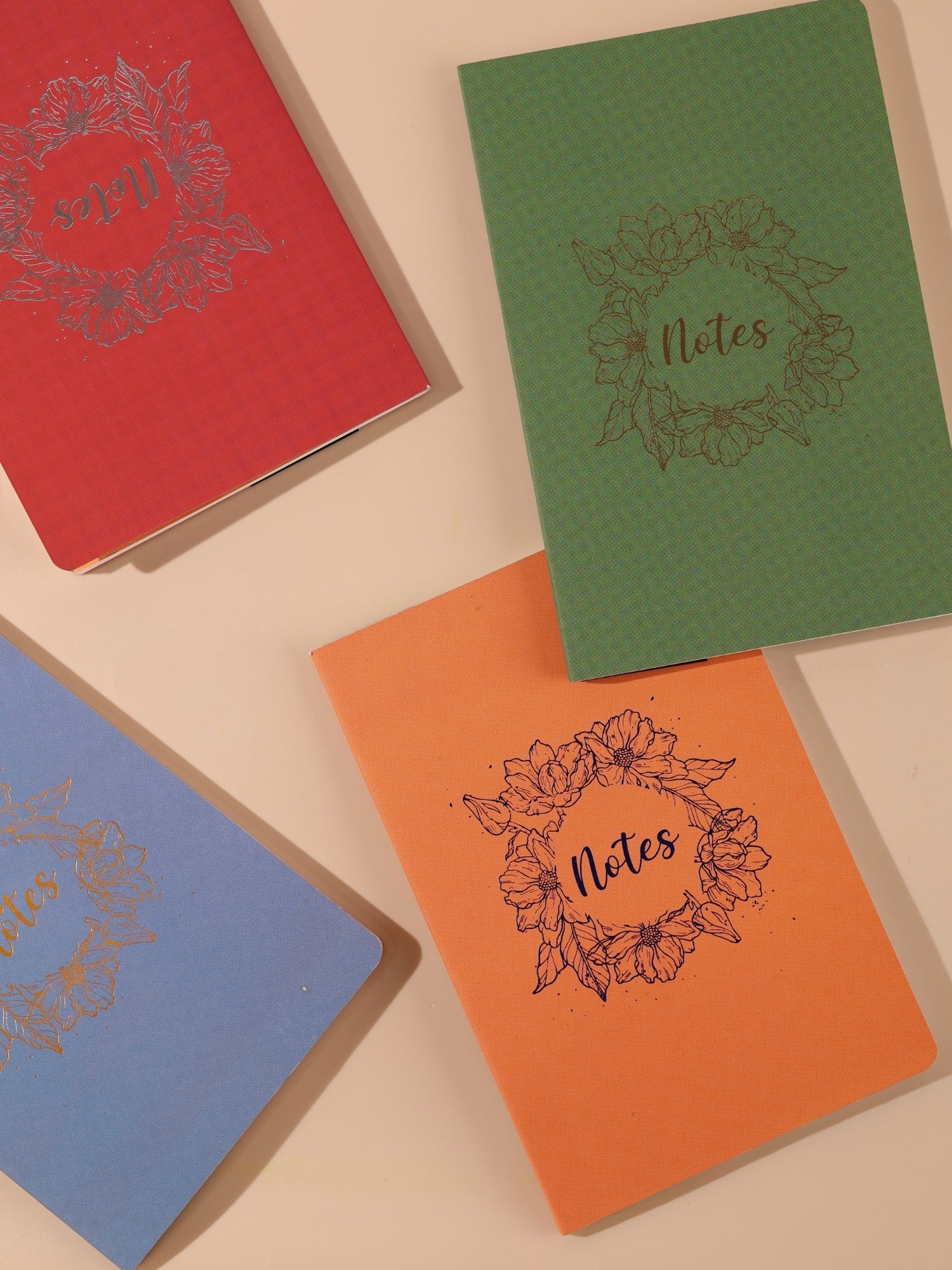 Elite Journal A5 Notebook | Velvet Hard Bound | Foiled Cover | 80 Pages | Ruled / Plain | Thread Sewn Binding | Pack of 4