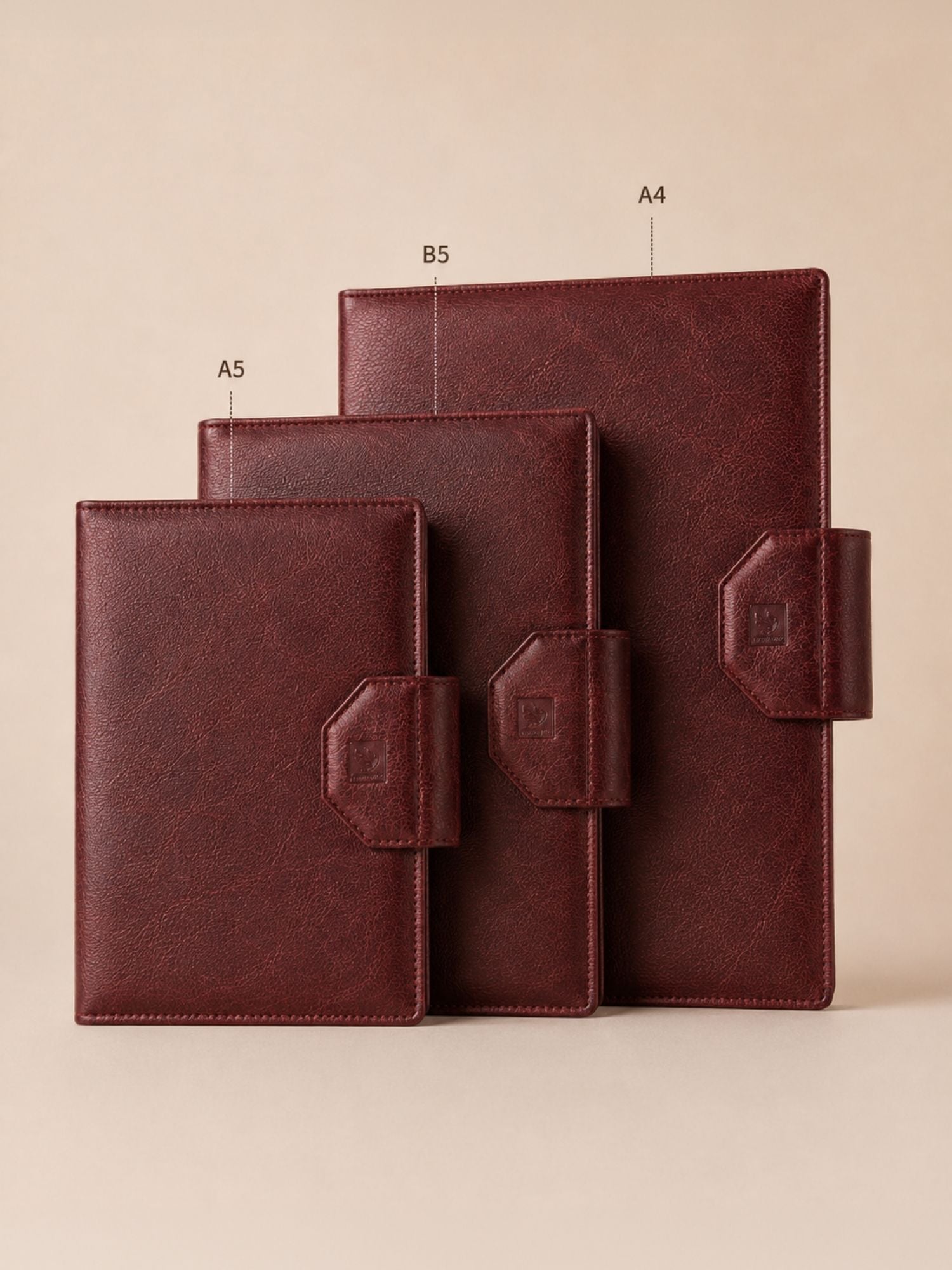 Tan Tab Organiser with Refillable Notebook | Magnetic Closure