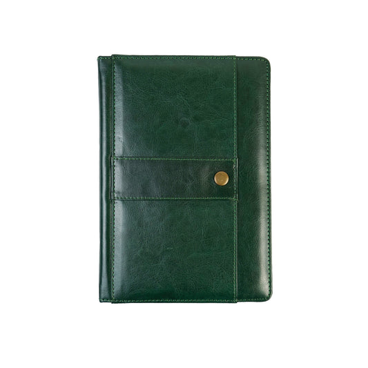 Pragya A5 Notebook (192 Pages, Ruled) Leatherette Padded Hard Cover - Pocket For Notes