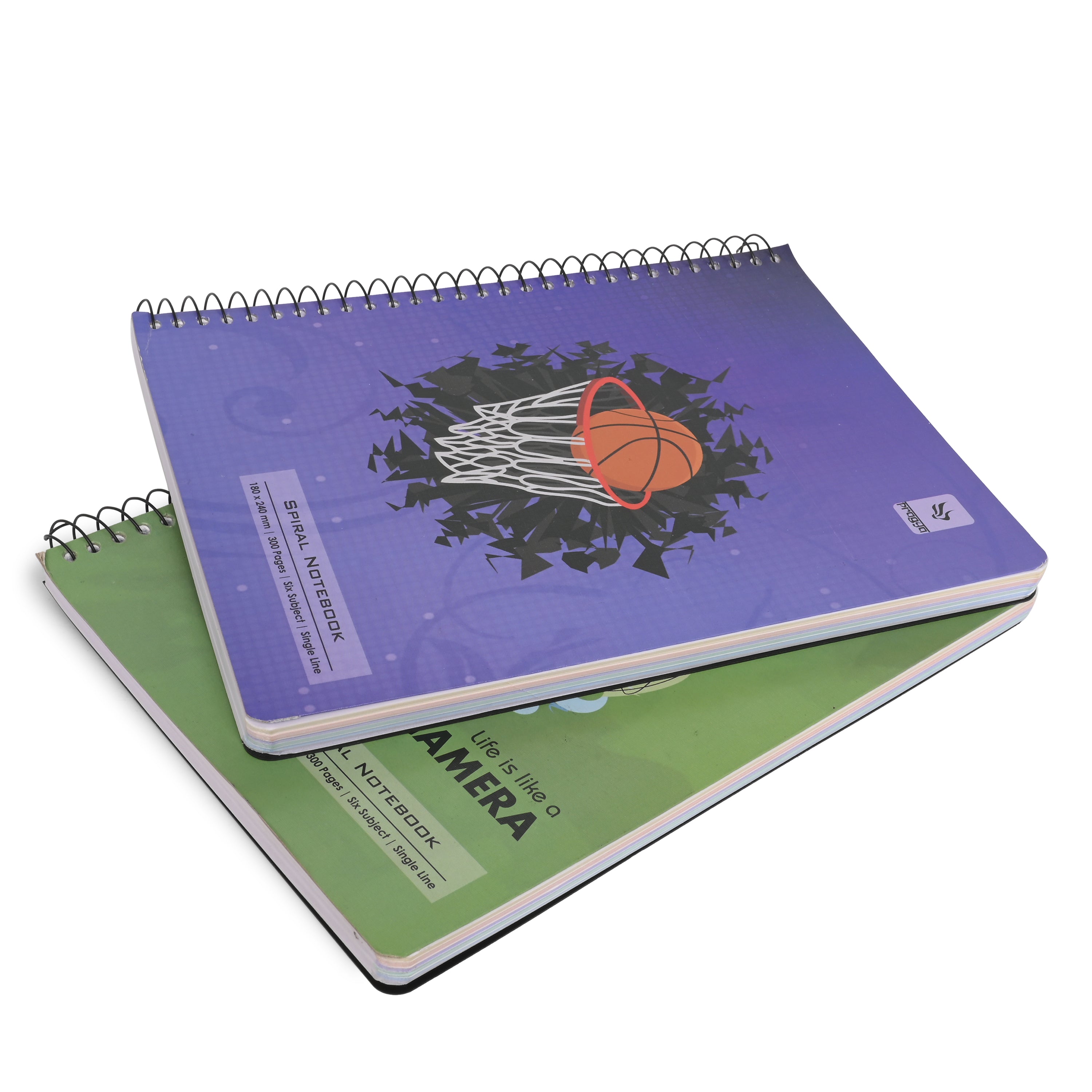 Pragya Multi Subject Spiral Notebook – B5 Size (18x24 cm), 300 Pages, Soft Cover, Metal Wire Bound, Pack of 2