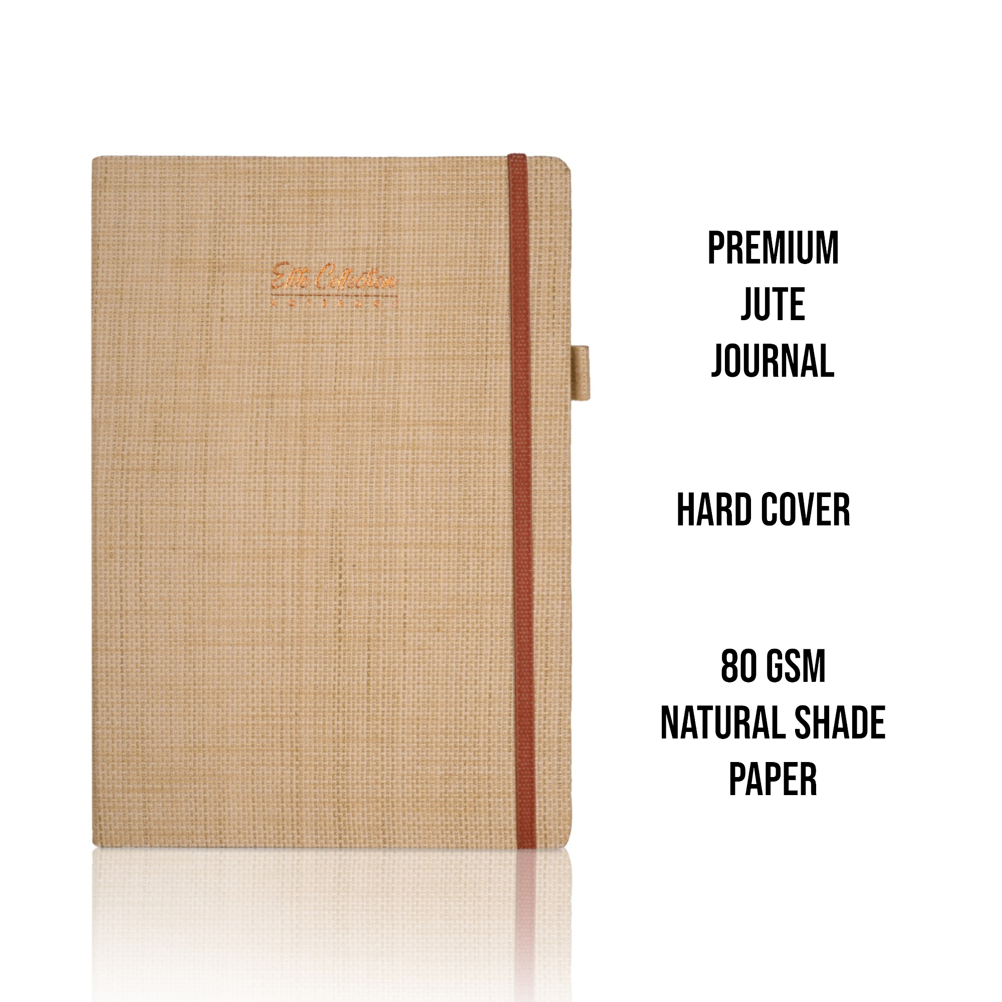 Pragya Elite Collection Classic Diary Notebook | Jute Finish Hard Cover | 192 Pages | Single Ruled | 80 GSM Natural Shade Paper