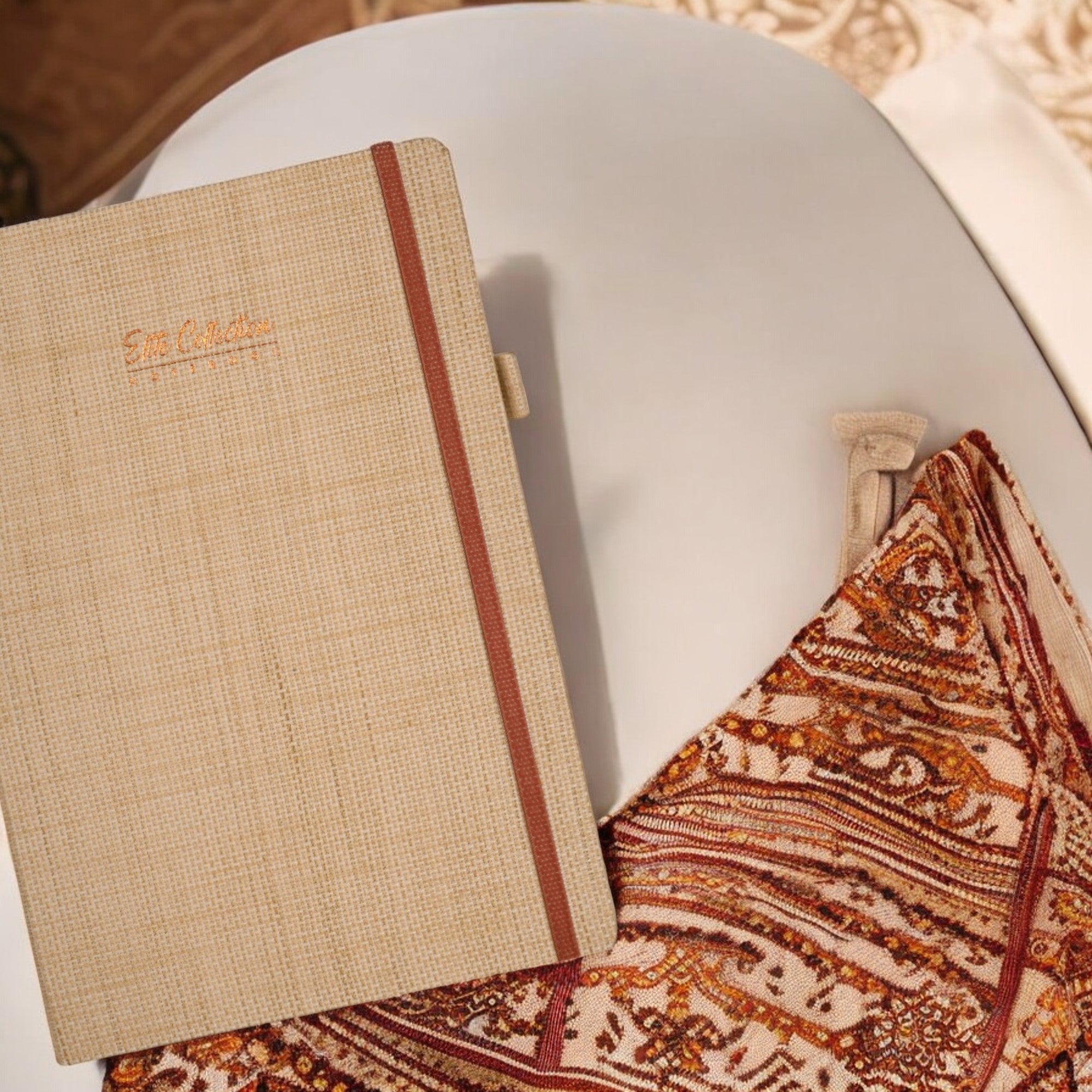 Pragya Elite Collection Classic Diary Notebook | Jute Finish Hard Cover | 192 Pages | Single Ruled | 80 GSM Natural Shade Paper