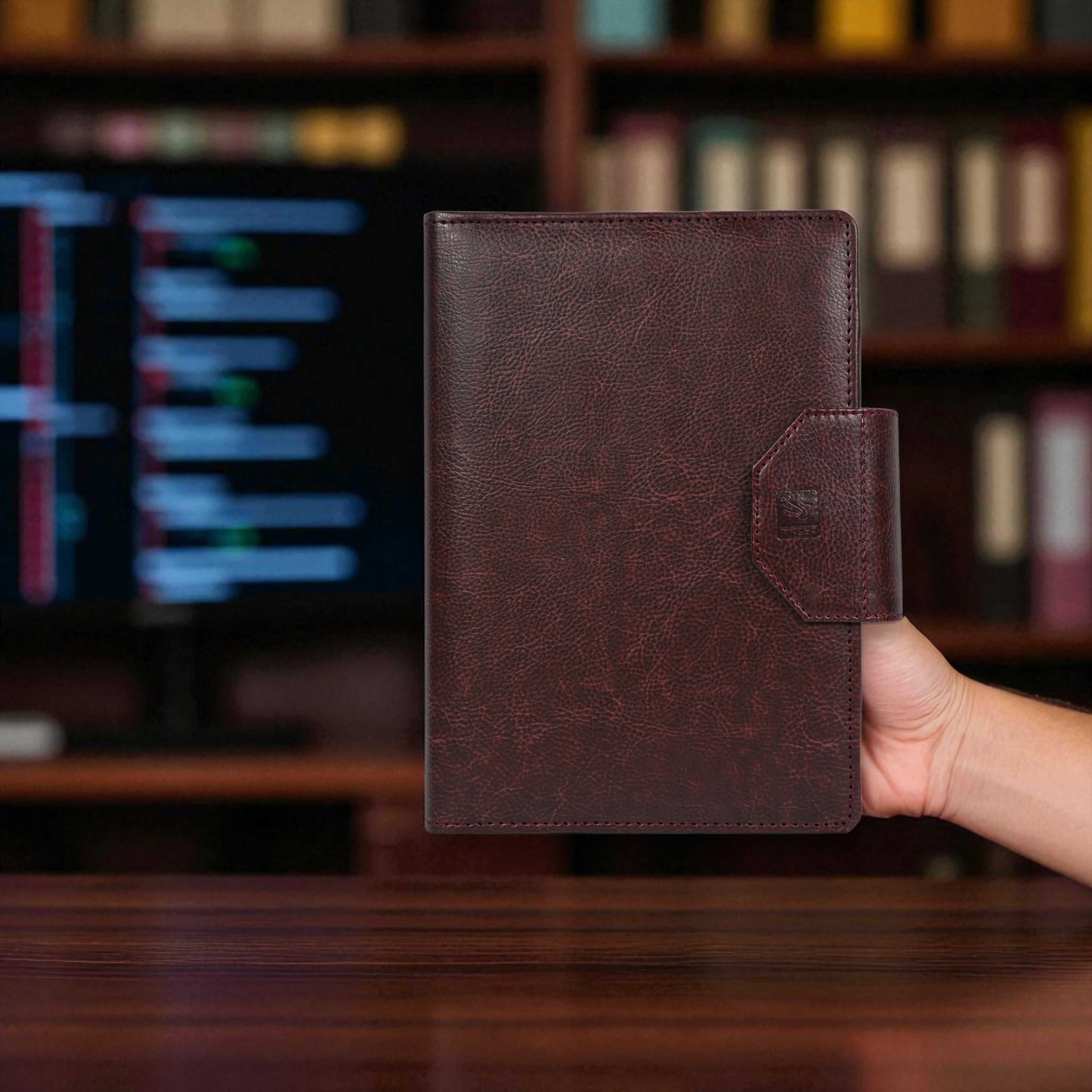 Pragya Premium A5 Leatherette Office Folder with Diary Notebook, Refillable Executive Organizer, Card & ID Slots, Pen Loop, Magnetic Closure – Ideal for Corporate Office Use & Document