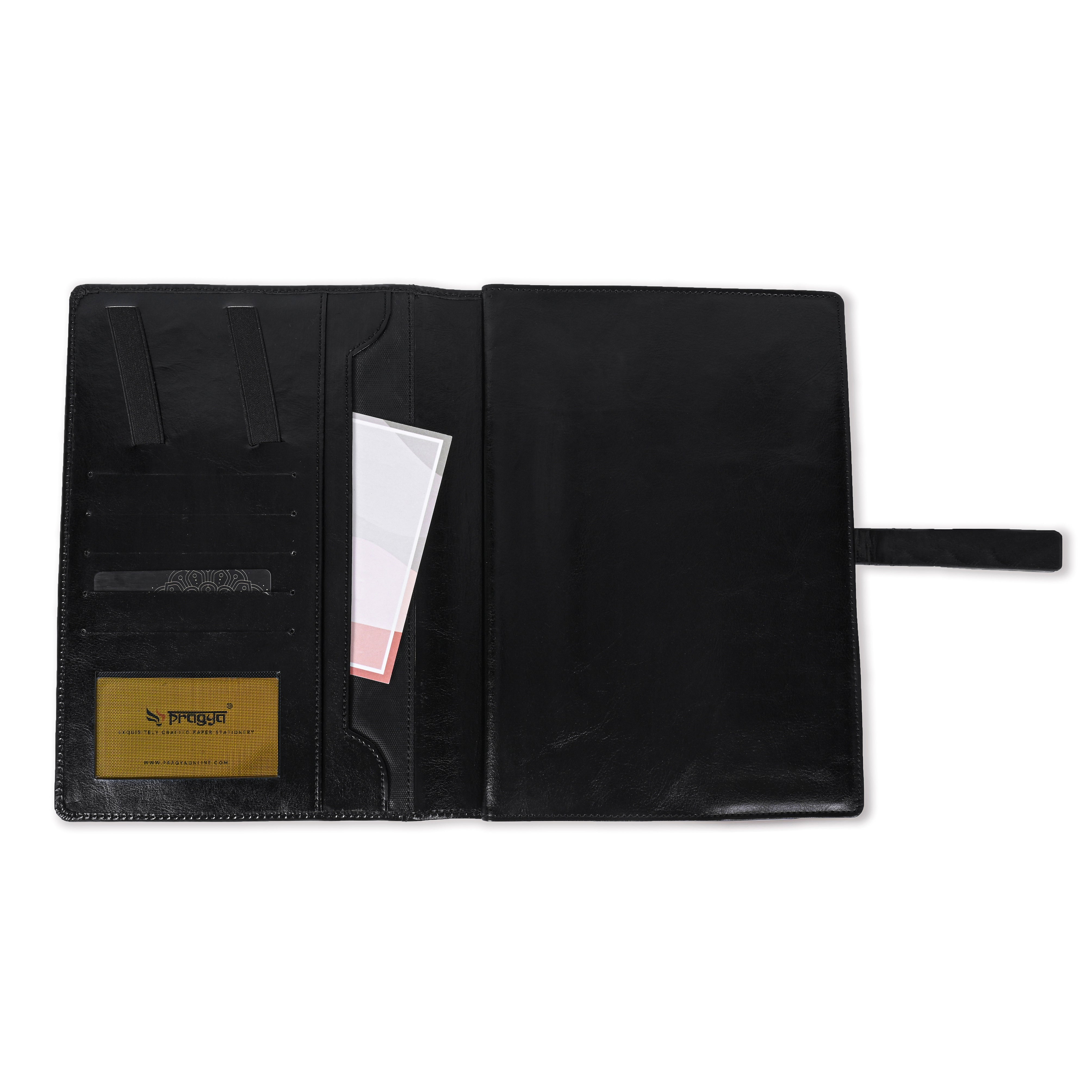 Pragya Premium Leatherette Organizer | B5 Size (17.5x25 cm) | Includes 1 Premium Notebook | Magnetic Closure | Multi-Pocket Design for Cards & Documents | Professional Business Planner