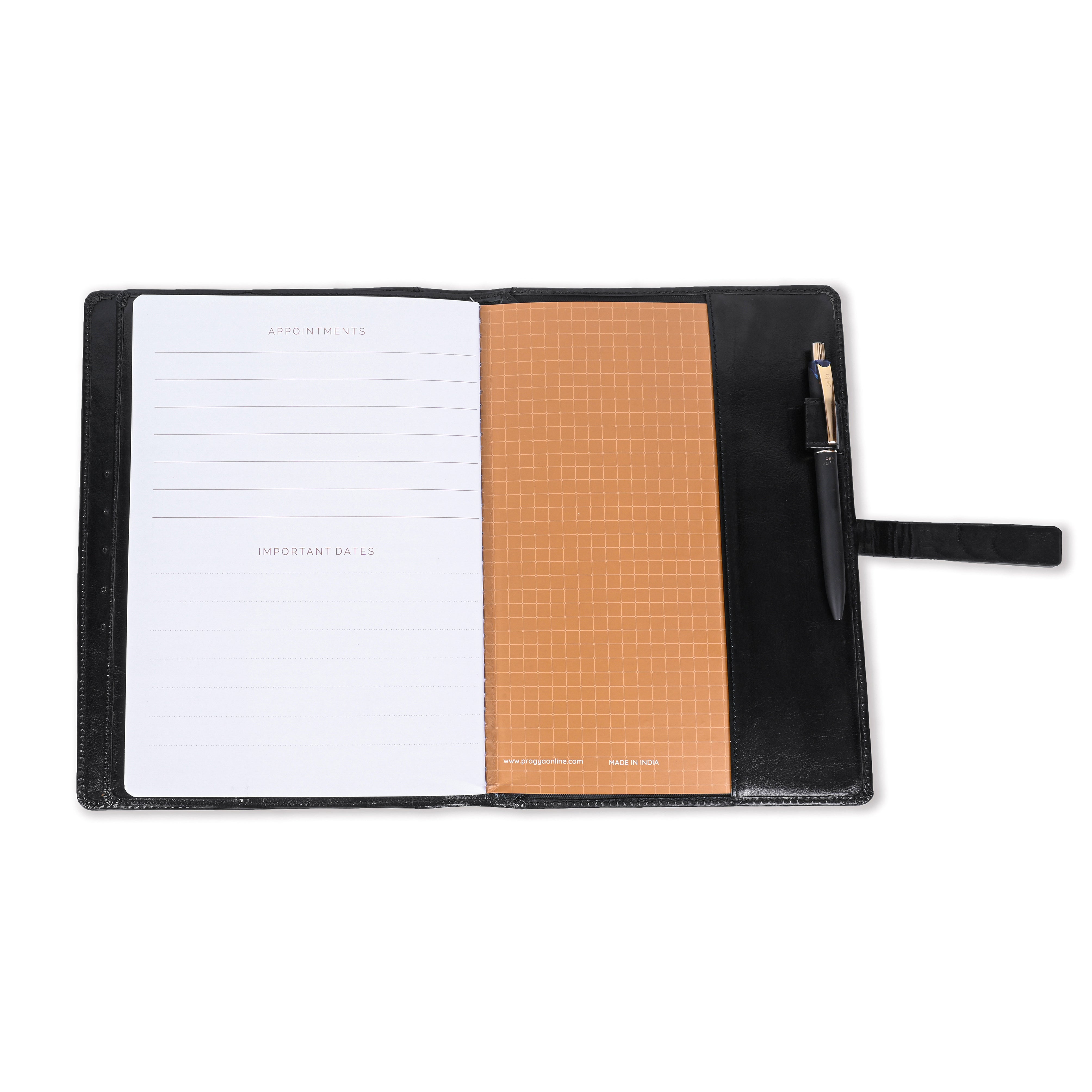 Pragya Premium Leatherette Organizer | B5 Size (17.5x25 cm) | Includes 1 Premium Notebook | Magnetic Closure | Multi-Pocket Design for Cards & Documents | Professional Business Planner