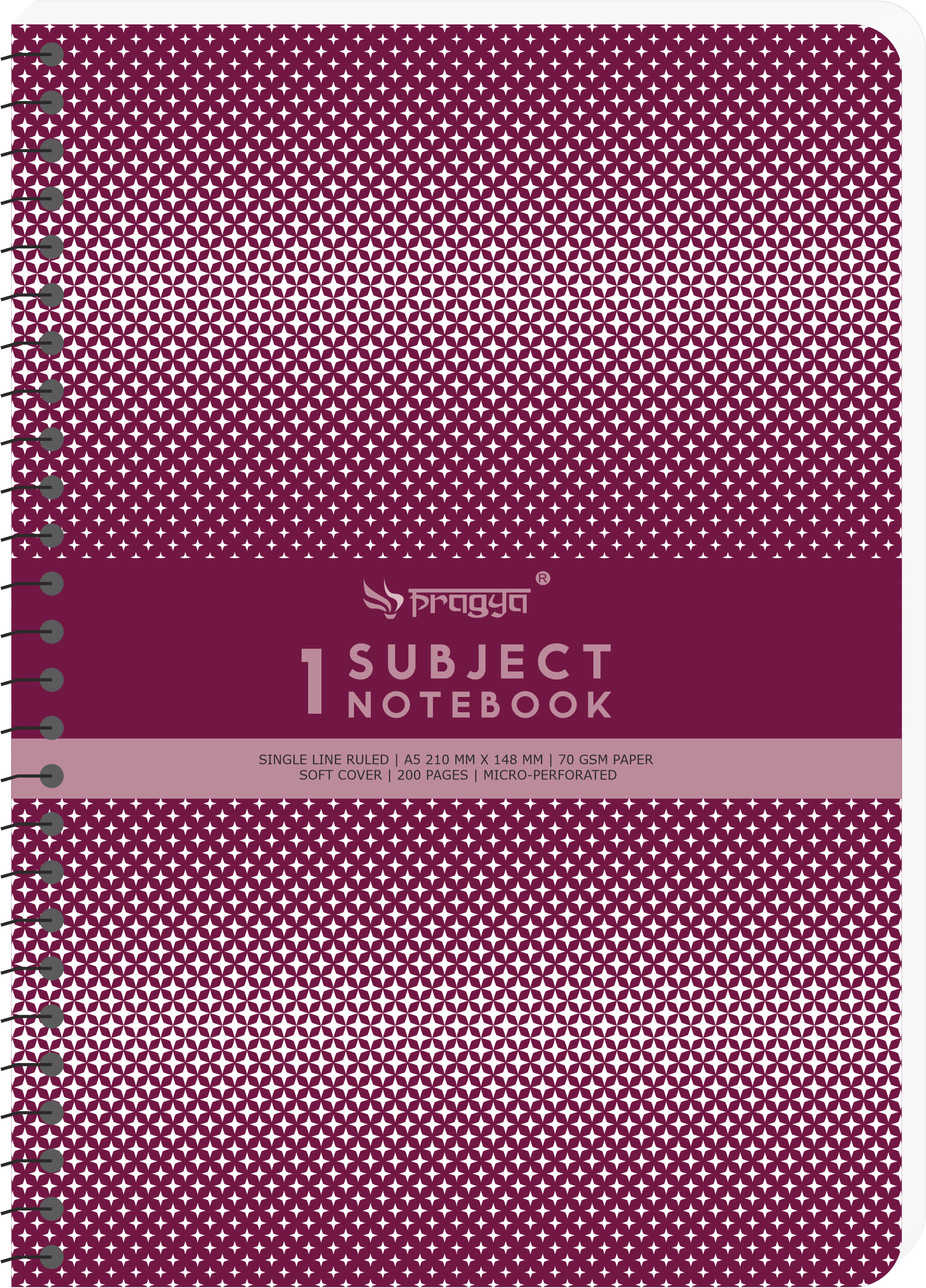 Pragya Elite Collection | A5 1-Subject Notebook | Single Ruled Pages | Wire-Bound | Soft Cover Premium Notebooks for School, College, Office & Daily Writing (Pack-6)