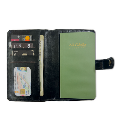 Pragya Refillable 11cm x 18cm Leather Travel Journal Organizer with Button Closure