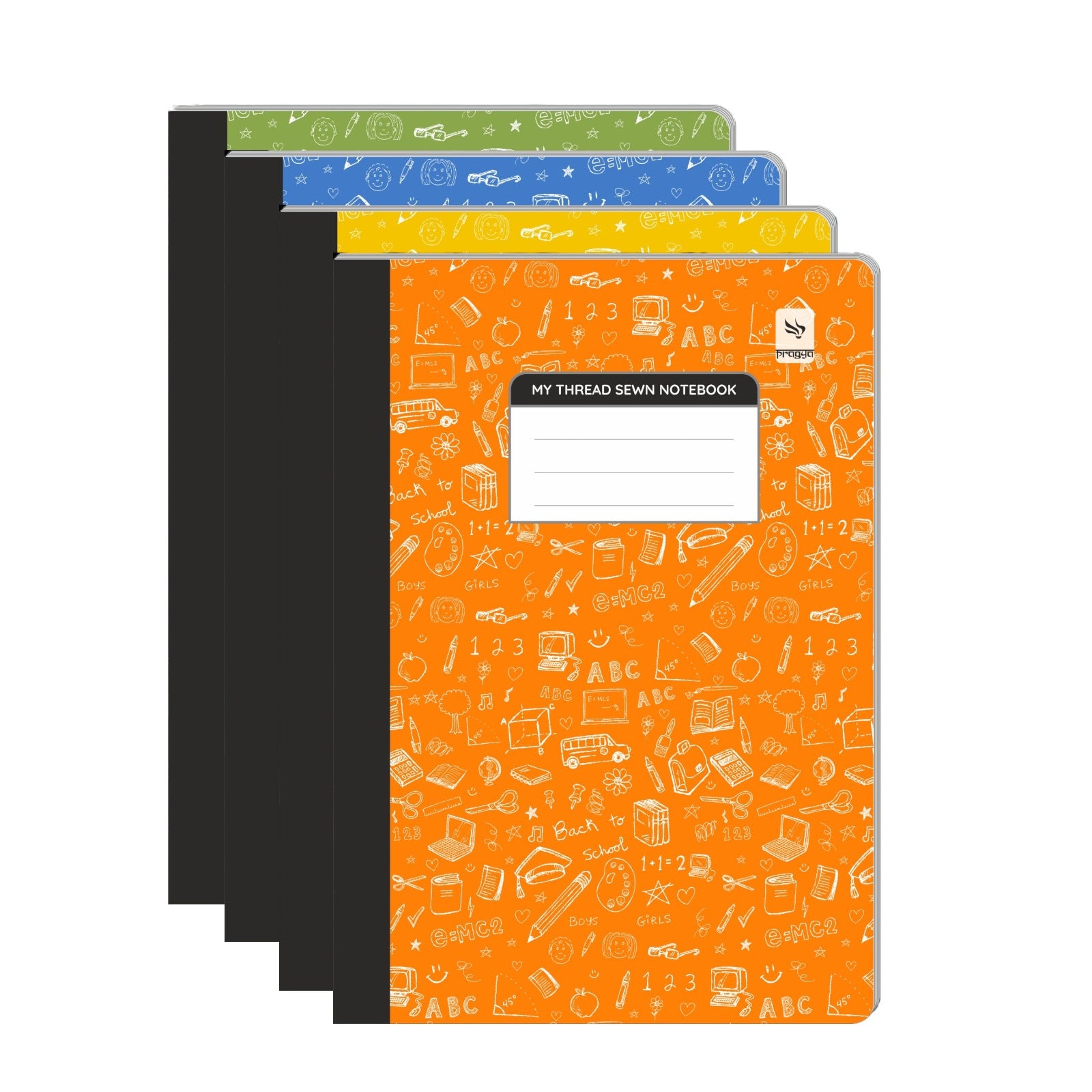 Pragya Pro Series | Thread Sewn Long Notebook - 172 Pages | Unruled | A4 - 29.7cm X 21.0cm | Pack Of 4 Notebooks | Long Size Unruled Notebooks for School Students