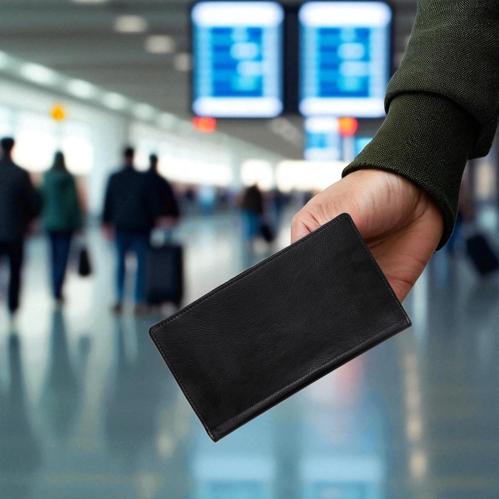 Pragya Premium Travel Wallet – Sleek Leather Look Organizer with Zipper Pocket for Currency, Card Slots, Coin Space, Travel Notebook, Hotel Room Key Holder & Box Packing