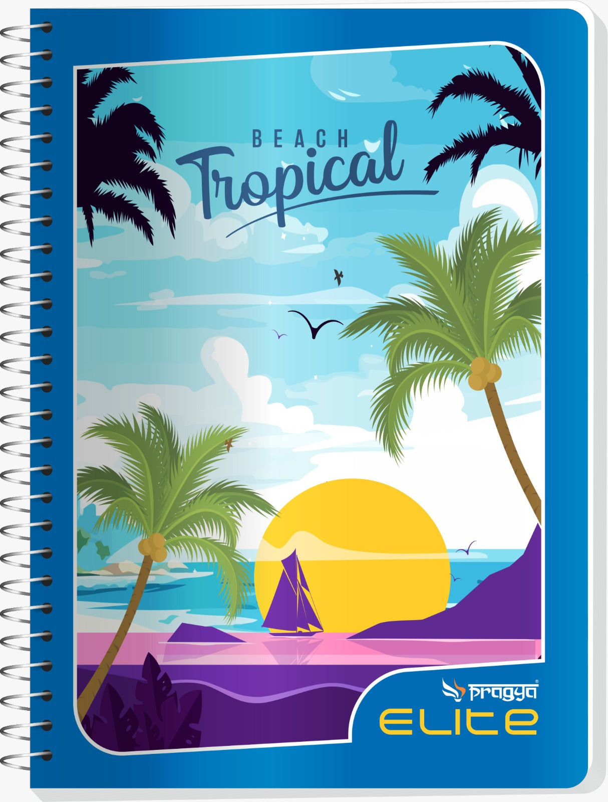 Pragya Elite A4 Spiral Notebook 300 Pages | Extra Durable Soft Cover with Metallic Texture & Vibrant Design | Spiral Binding for School Office College Writing Journal (Pack of 2)
