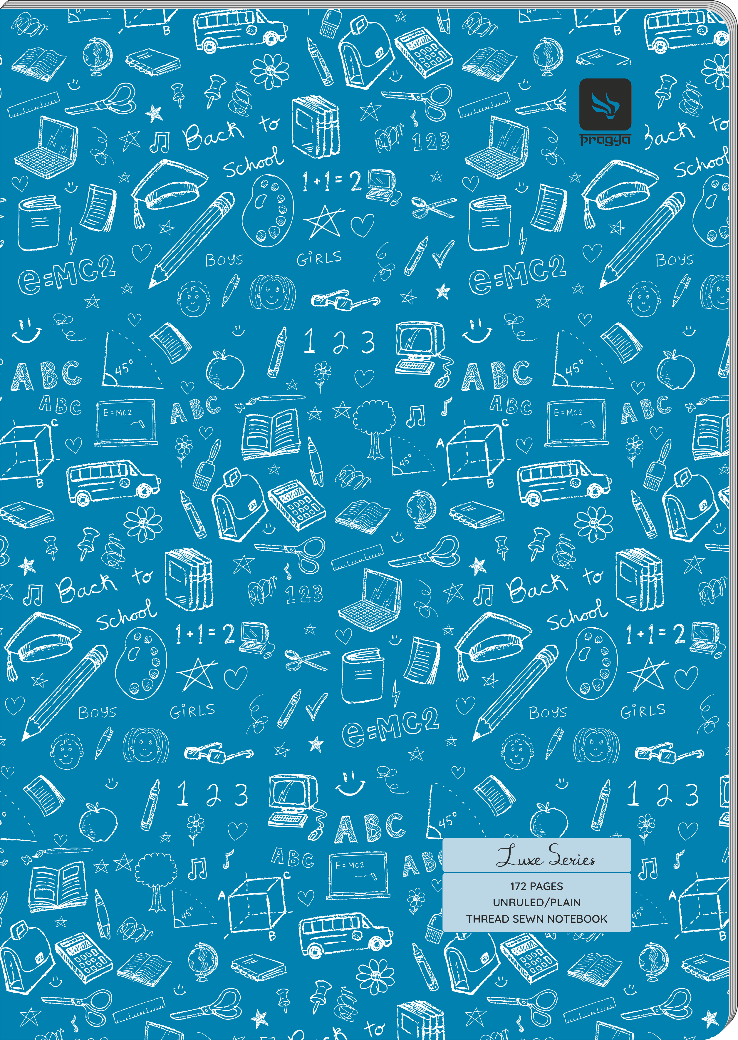 Pragya Elite Collection A4 Notebook – Luxe Series, 172 Pages Plain, Thread Sewn Binding, Colour Coded, Hard Cover – Premium Notebook for Office, School & Creative Use| Pack of 2