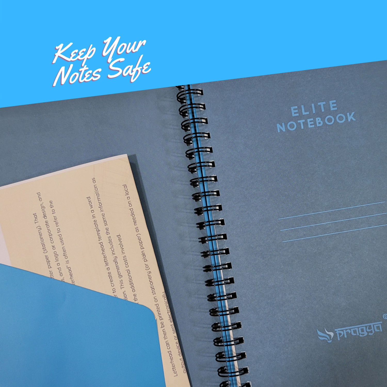 Pragya Elite Collection | Blue Journal Notebook | A4 (21x29.7 cm) | 90 GSM | 160 Unruled Pages | Hard Cover | Wire Bound | Premium Executive Notebook for Office & Personal Use