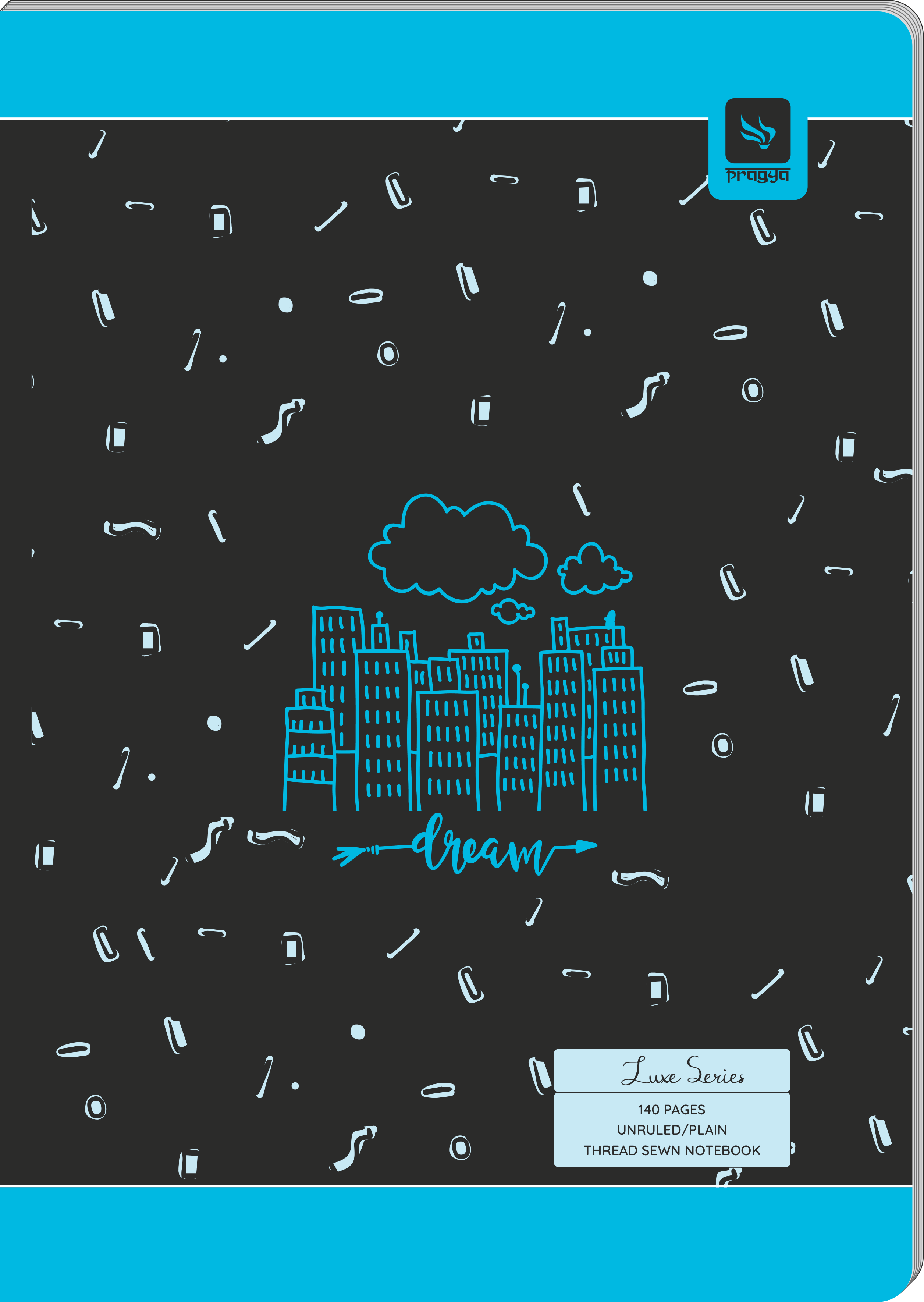 Pragya A4 Notebook – Luxe Series, 140 Pages Unruled/Plain, Thread Sewn Binding, Hard Cover, Premium Notebook for Sketching, Journaling & Creative Work | Pack of 3